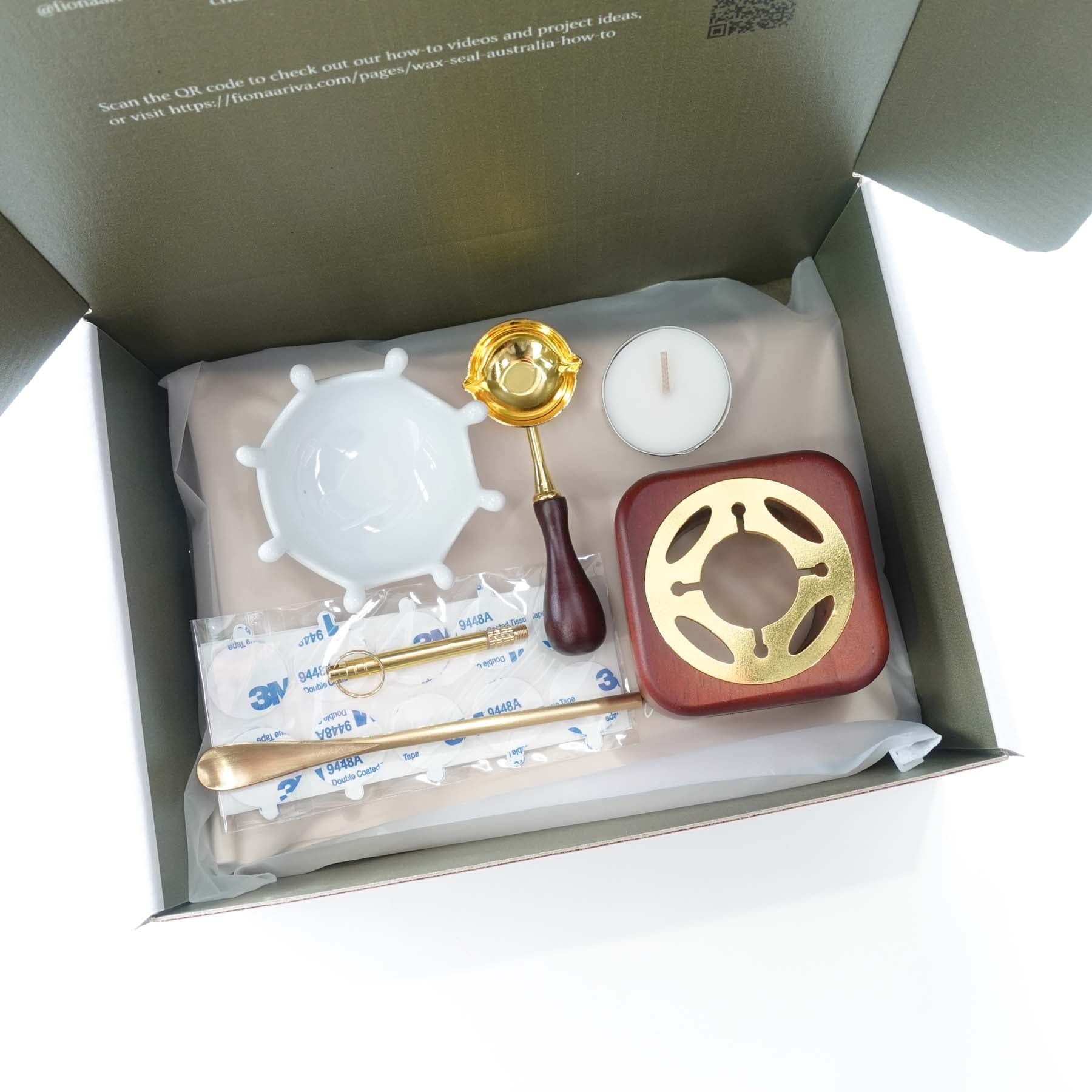 deluxe wax sealing accessories kit bundle box with melting spoon holder stove candle mat Australia
