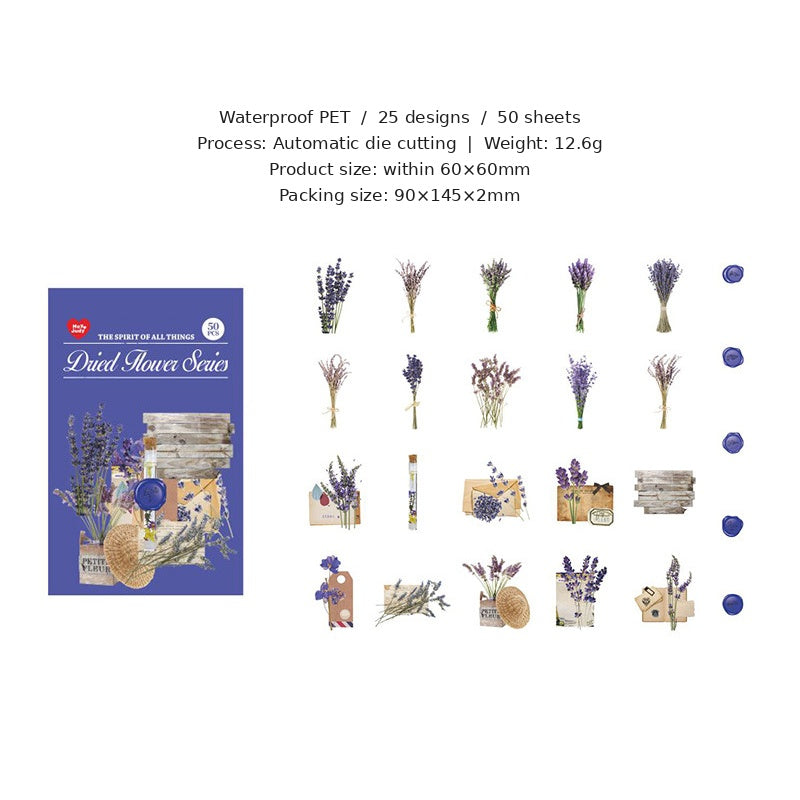 Lavender Correspondence 'Dried Flower Series' Flake Stickers