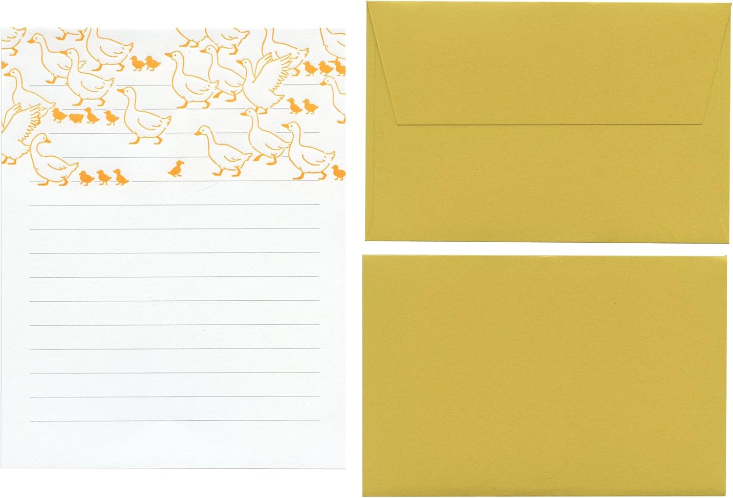 Ducks 'Ah La La' Letterpress Letter Writing Set Yellow