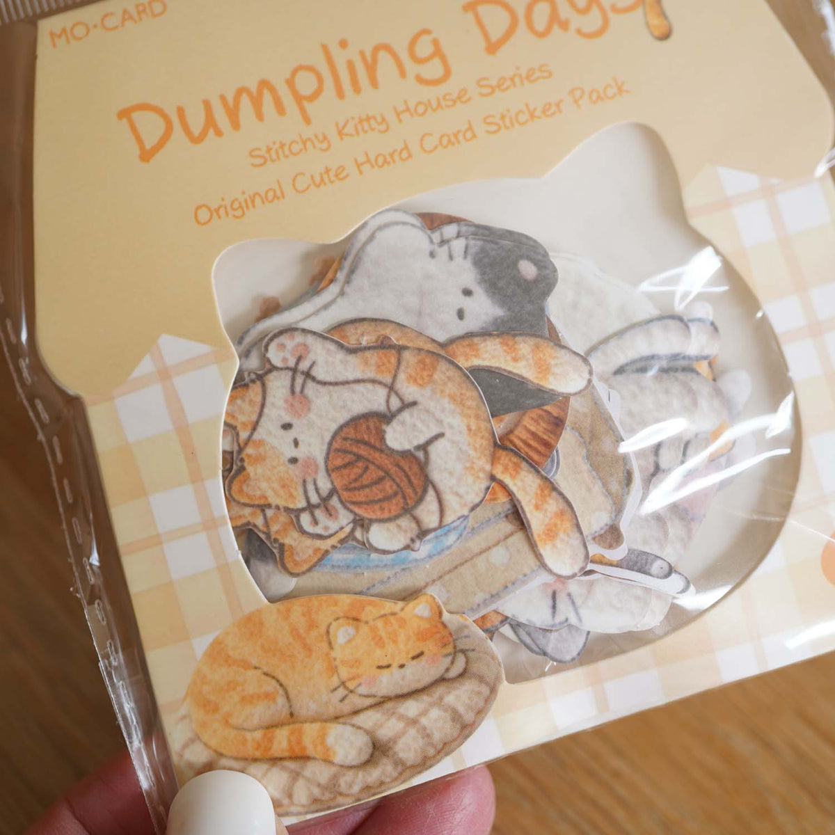 Dumpling Days 'Stitchy Kitty House' cat cardstock flake stickers in packaging