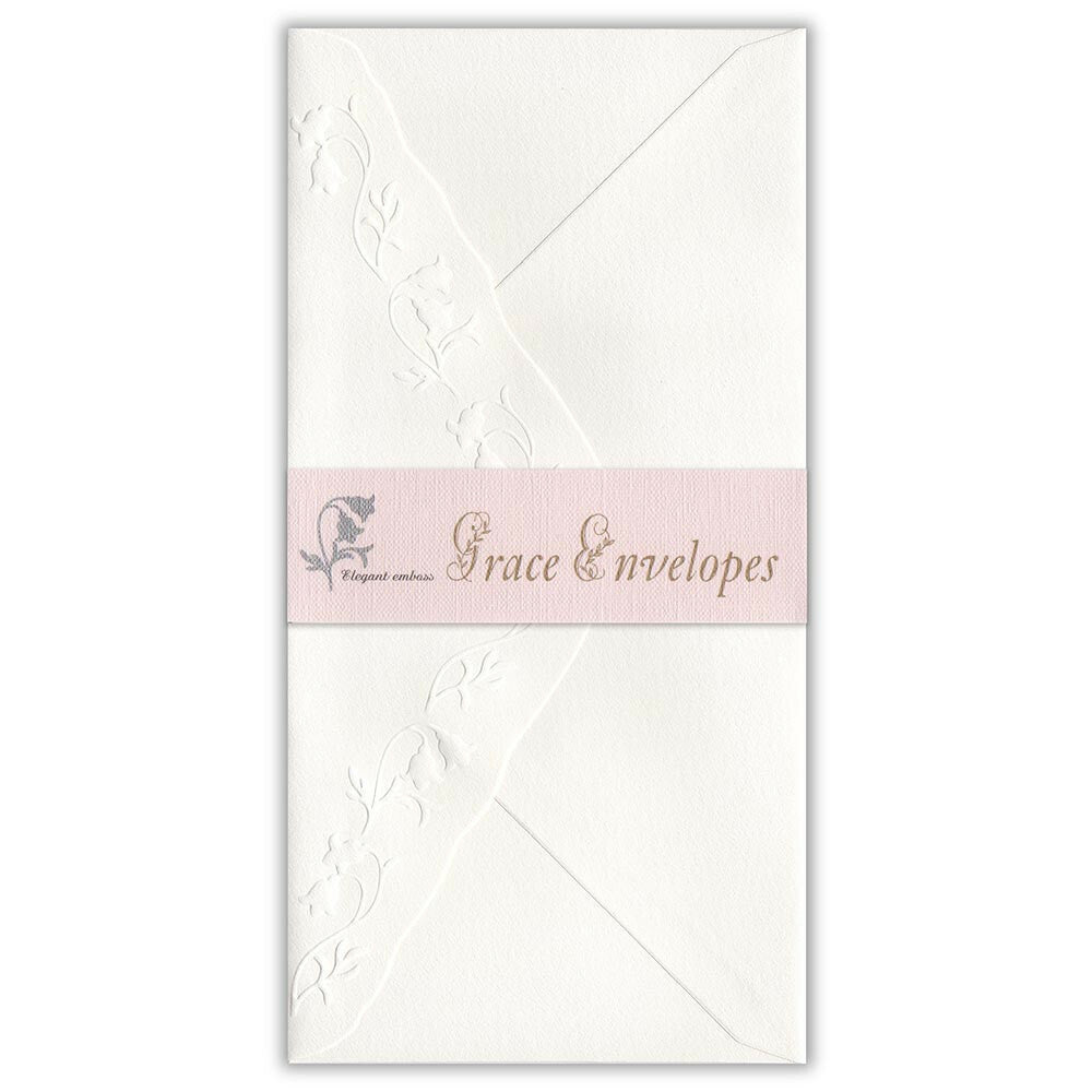 Envelopes [5-pack] | Roses Flowers 'Grace' Embossed Luxurious