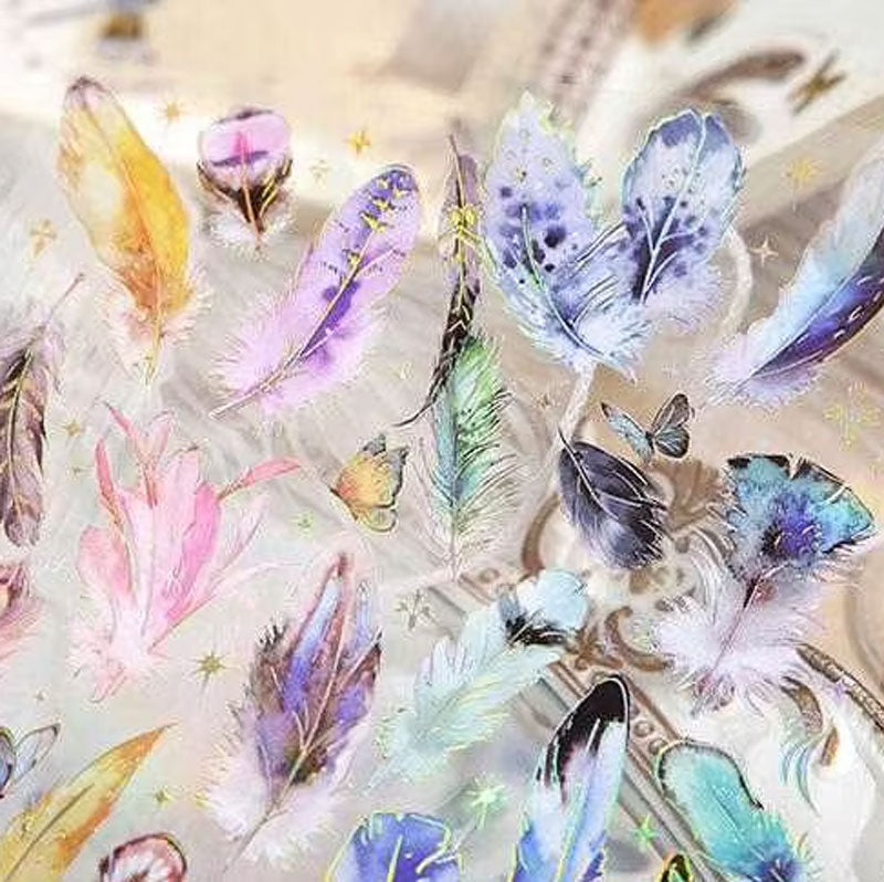 Feather Fly 3-Sheet 'Cardlover Deco Sticker' Stickers Sheet