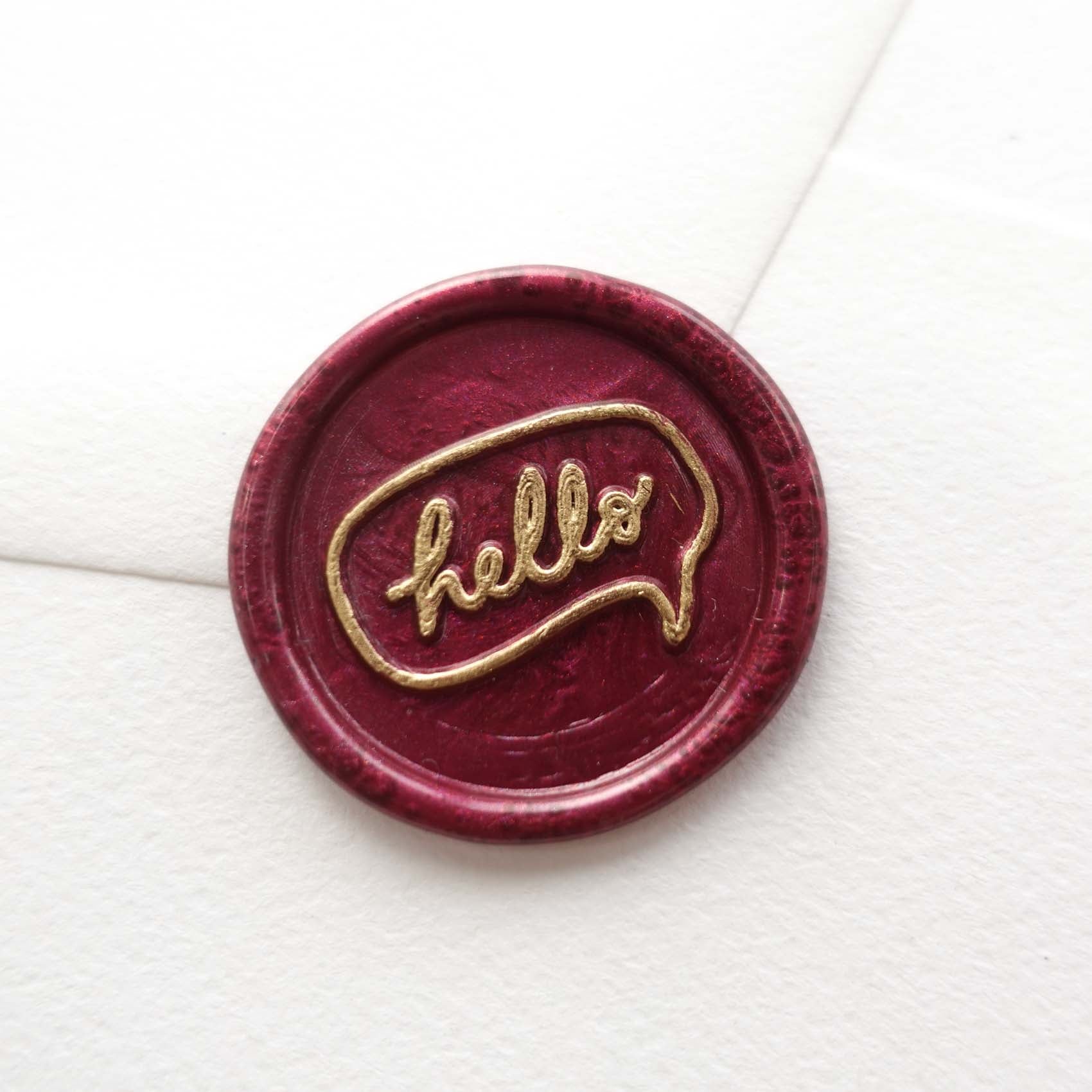 Hello Speech Bubble wax seal stamp, wax seal kit or stamp head