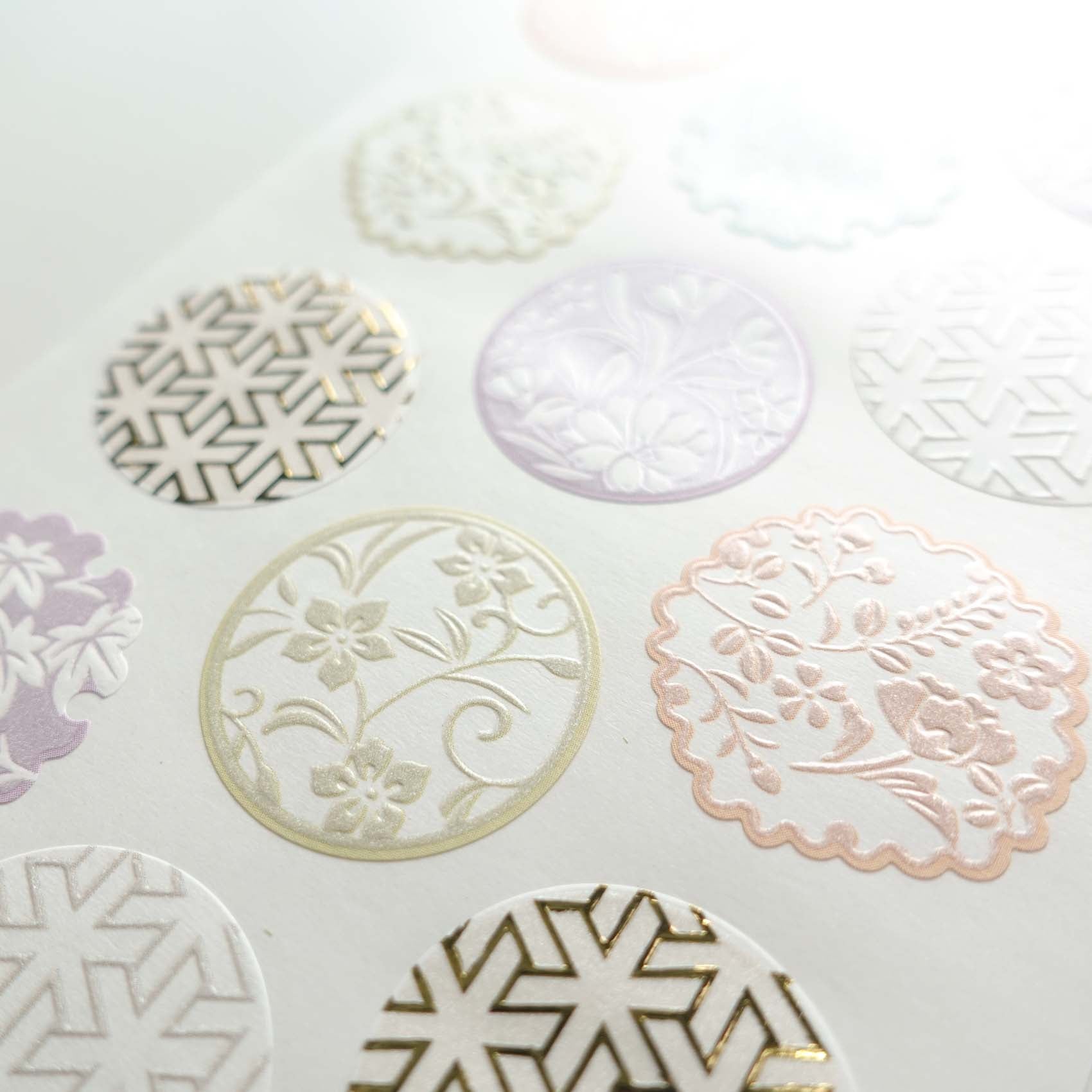 Pastel Patterns Round Decorative Stickers Sheet