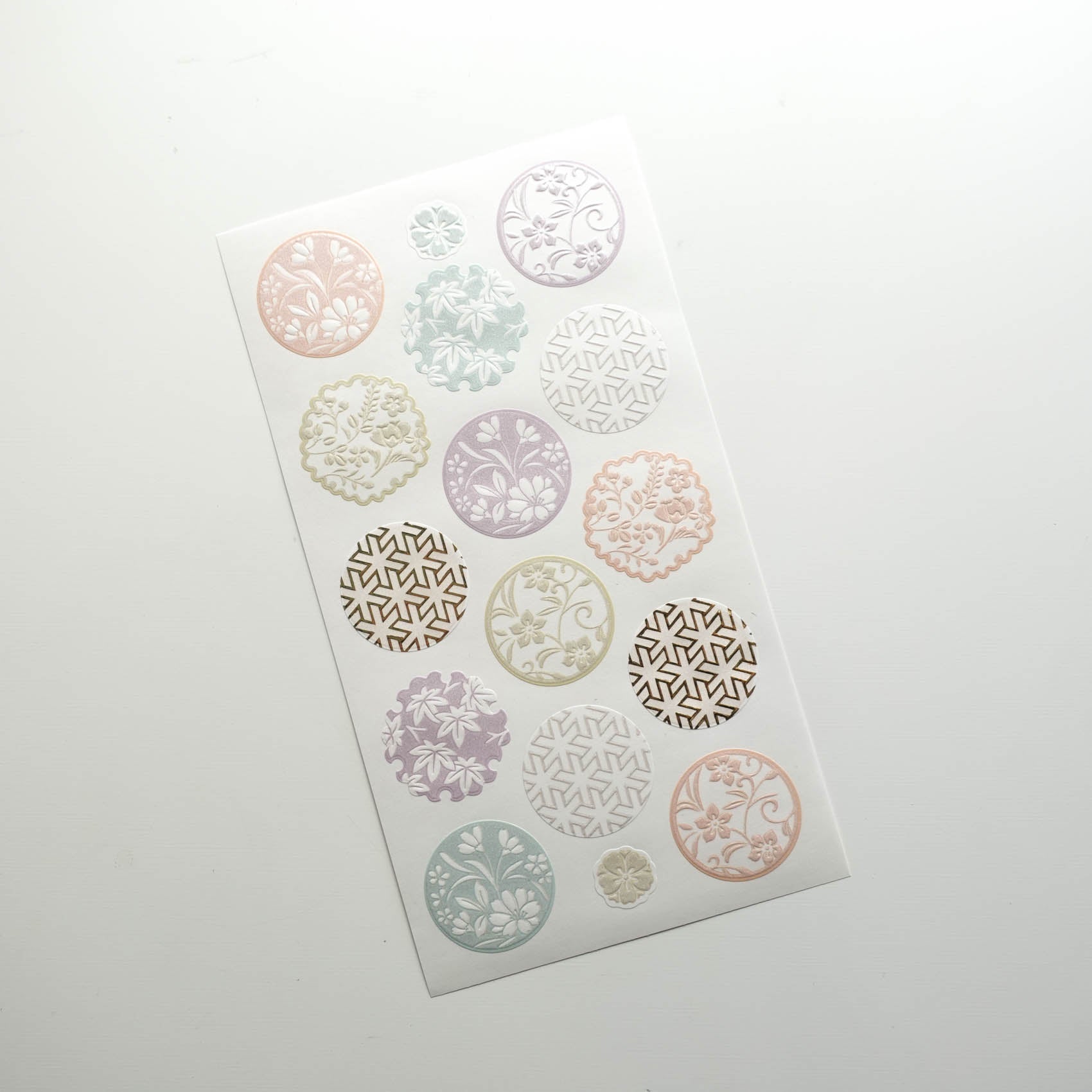 Pastel Patterns Round Decorative Stickers Sheet