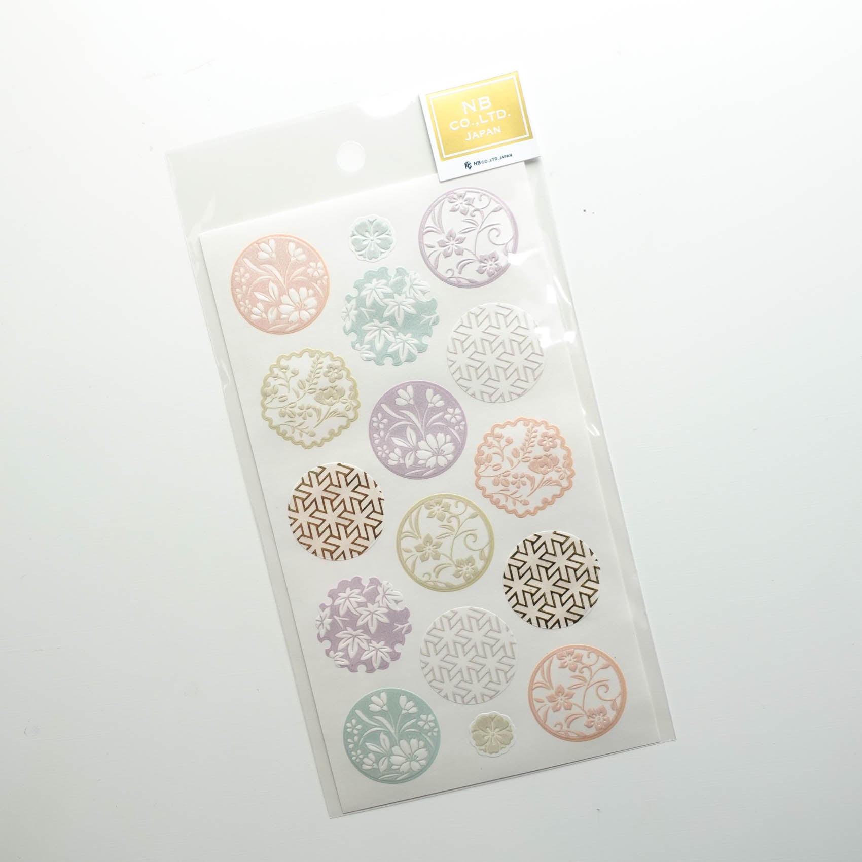 Pastel Patterns Round Decorative Stickers Sheet