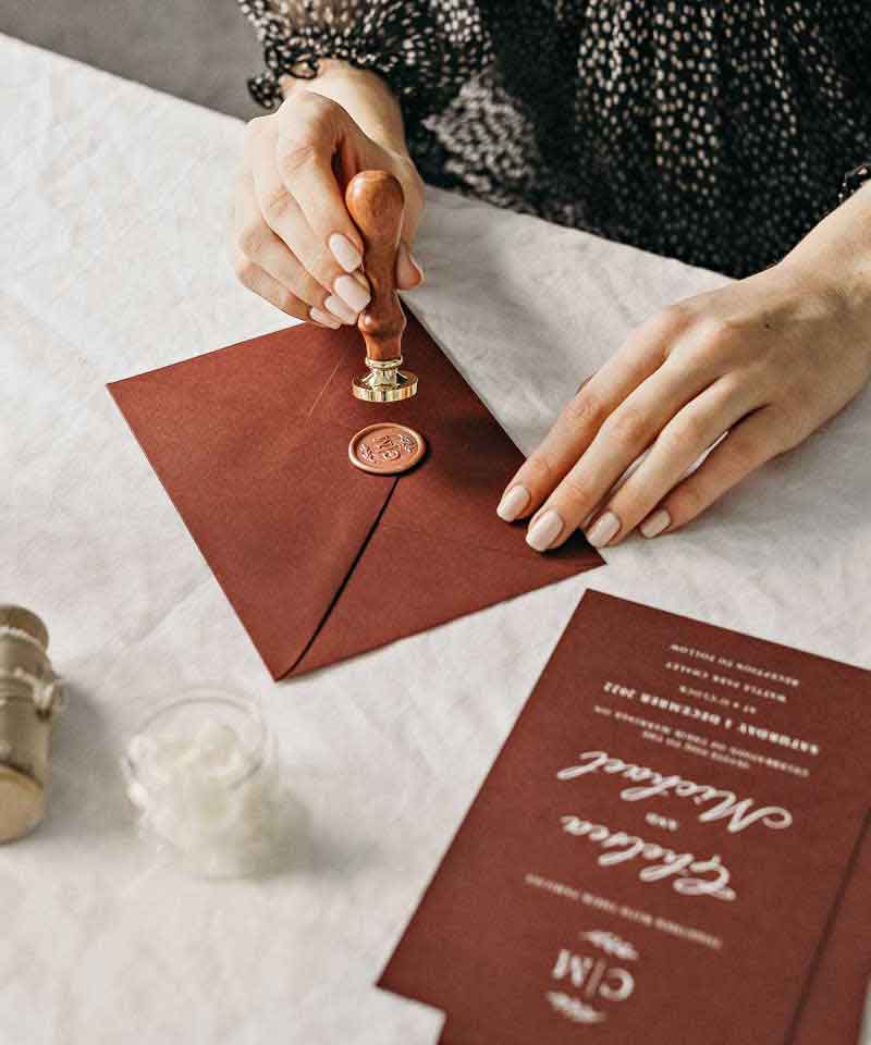 Fiona Ariva Australia Custom Wedding Wax Seal Stamps for Invitations & Envelopes
