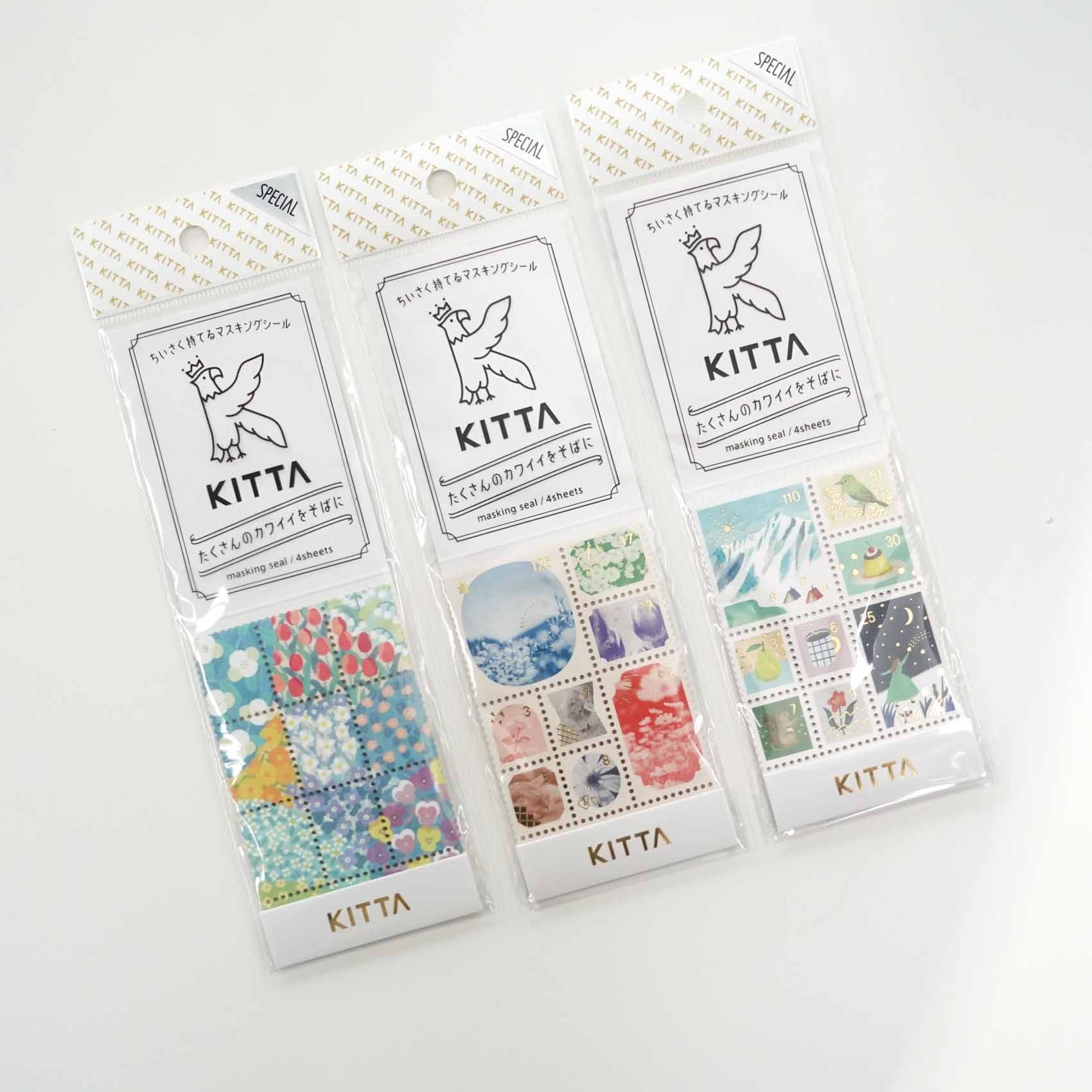 KITTA faux postage stamp washi stickers - Garden Flowers