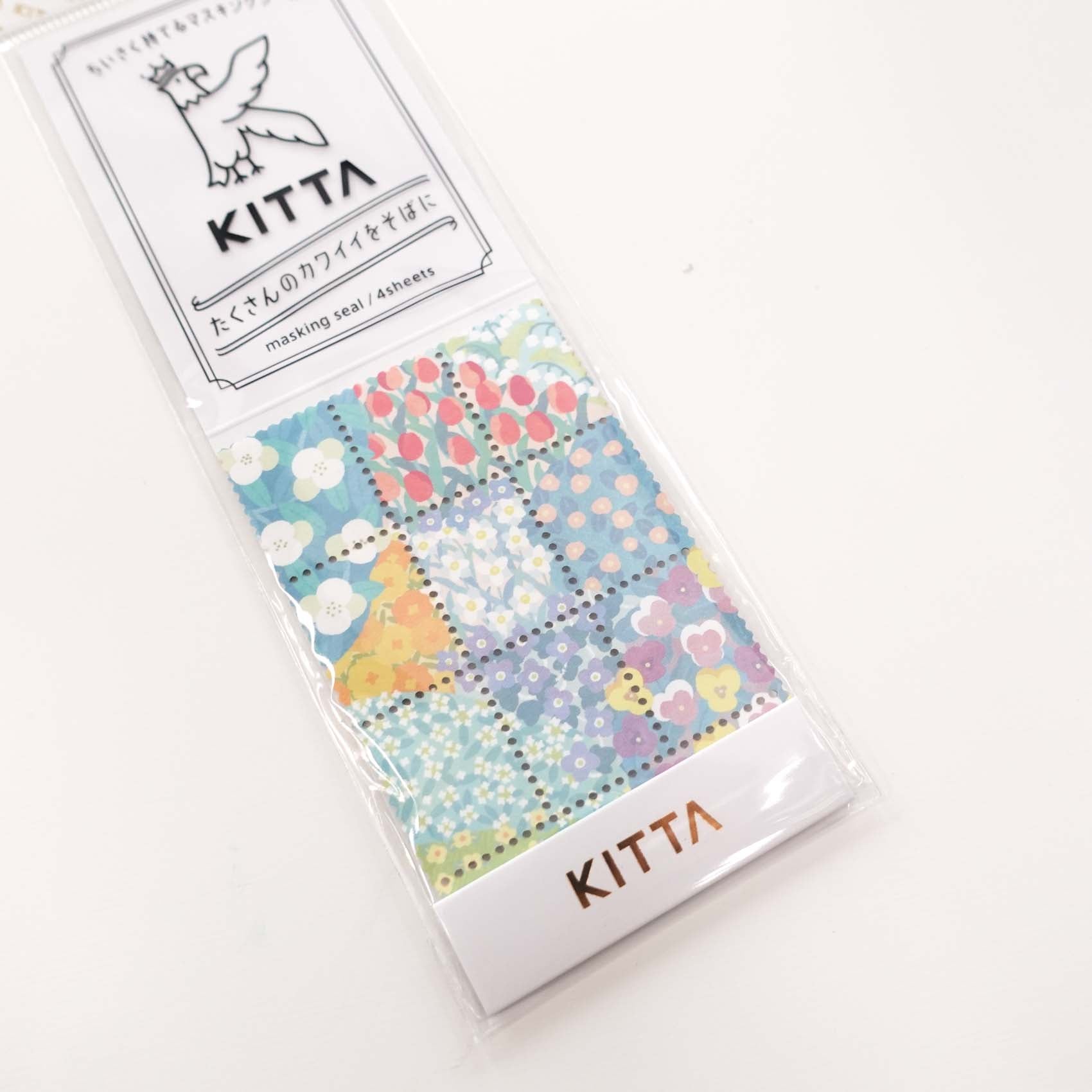 KITTA faux postage stamp washi stickers - Garden Flowers