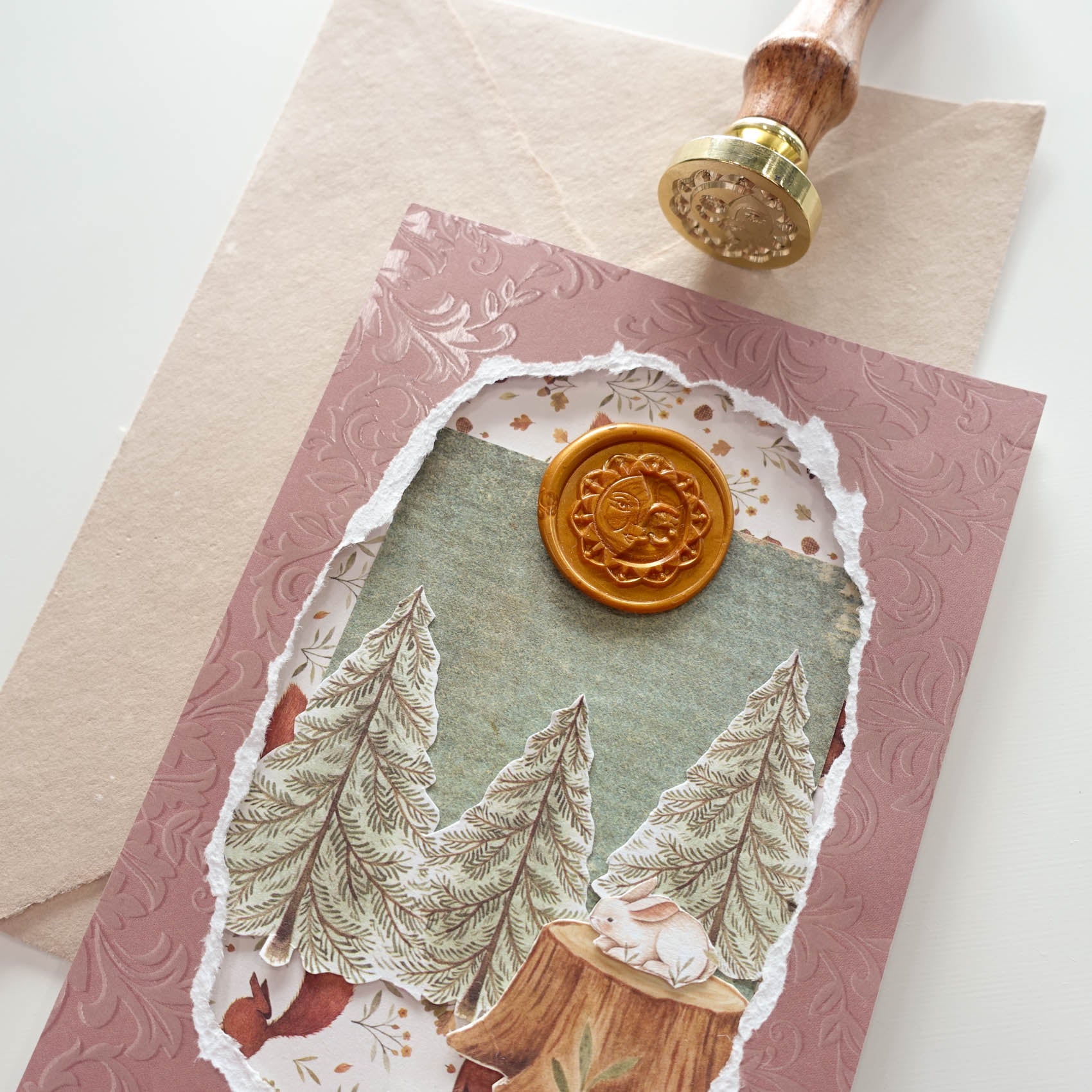 gold wax seal on handmade card idea fiona ariva australia