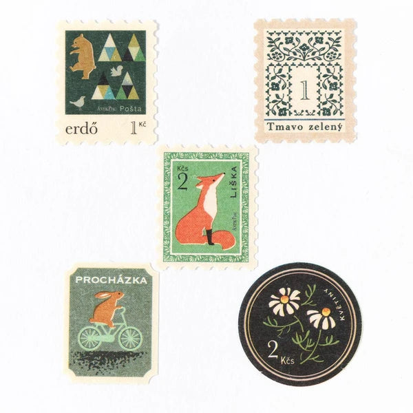 Woodland Theme 'Fake' Postage Stamp Decorative Stickers