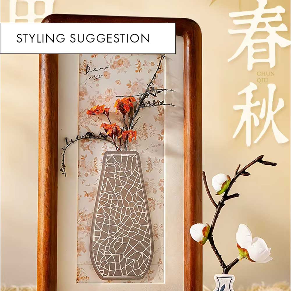 Frost Blossom Embossed Vases Card Paper Flake Stickers