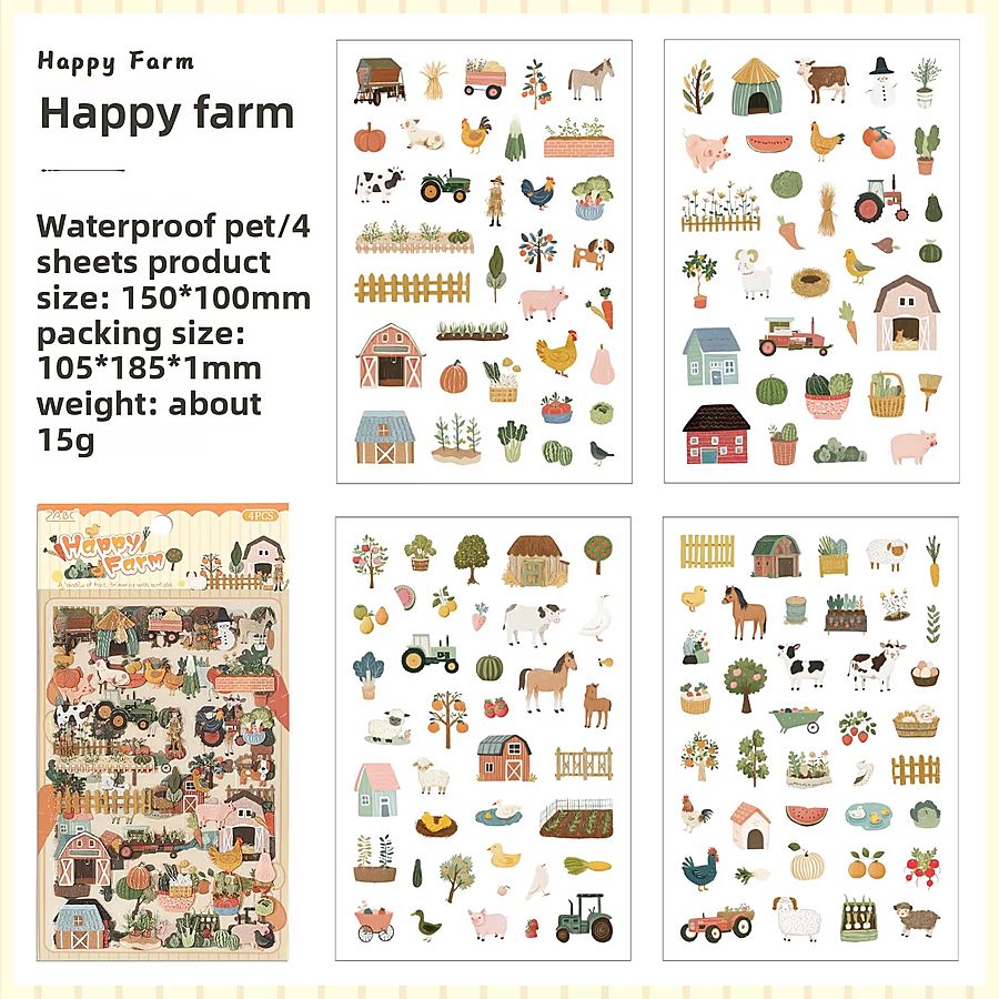 Happy Farm 'Fleeting Memories' 4-Sheet Stickers Sheet
