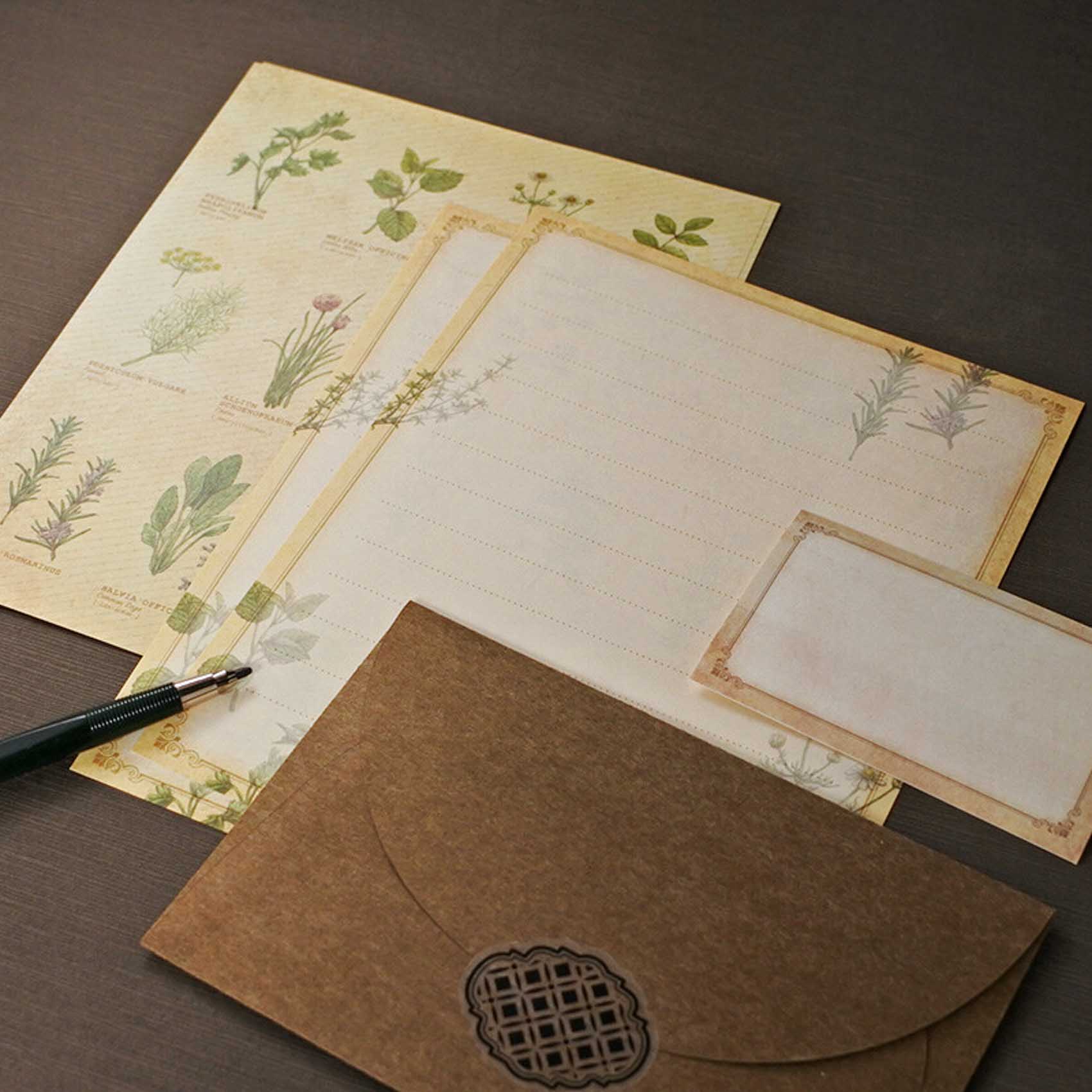 Herbs Vintage-style Letter Writing Set