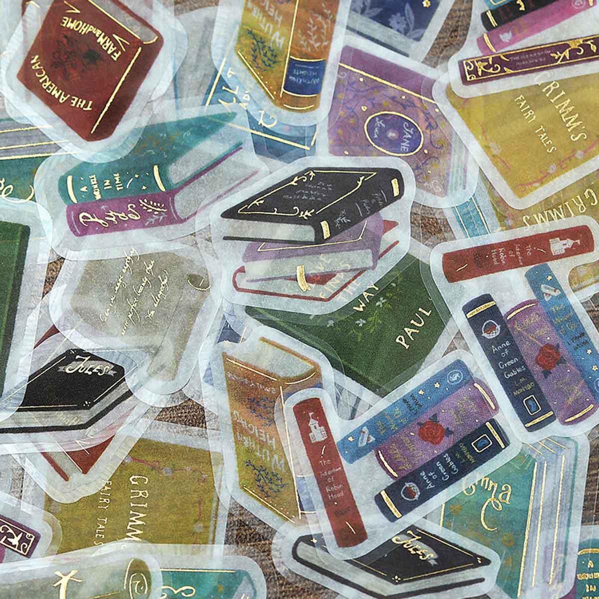 Lots Of Old Books | Ippai | Planner Flake Stickers | BGM