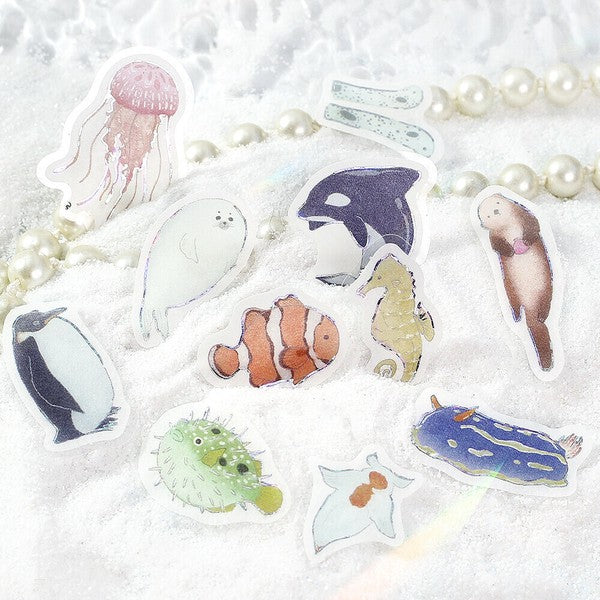 Full Of Sea Life | Ippai | Planner Flake Stickers | BGM