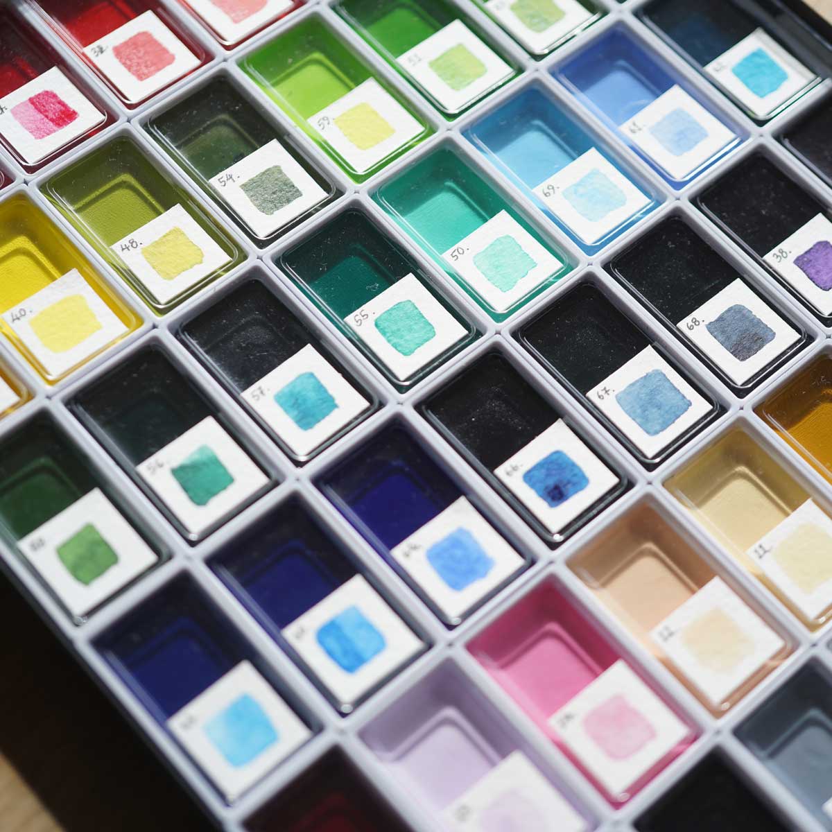 Kuretake Gansai Tambi Etegami Faceted 48 Colours Watercolour Palette Paint Set australia
