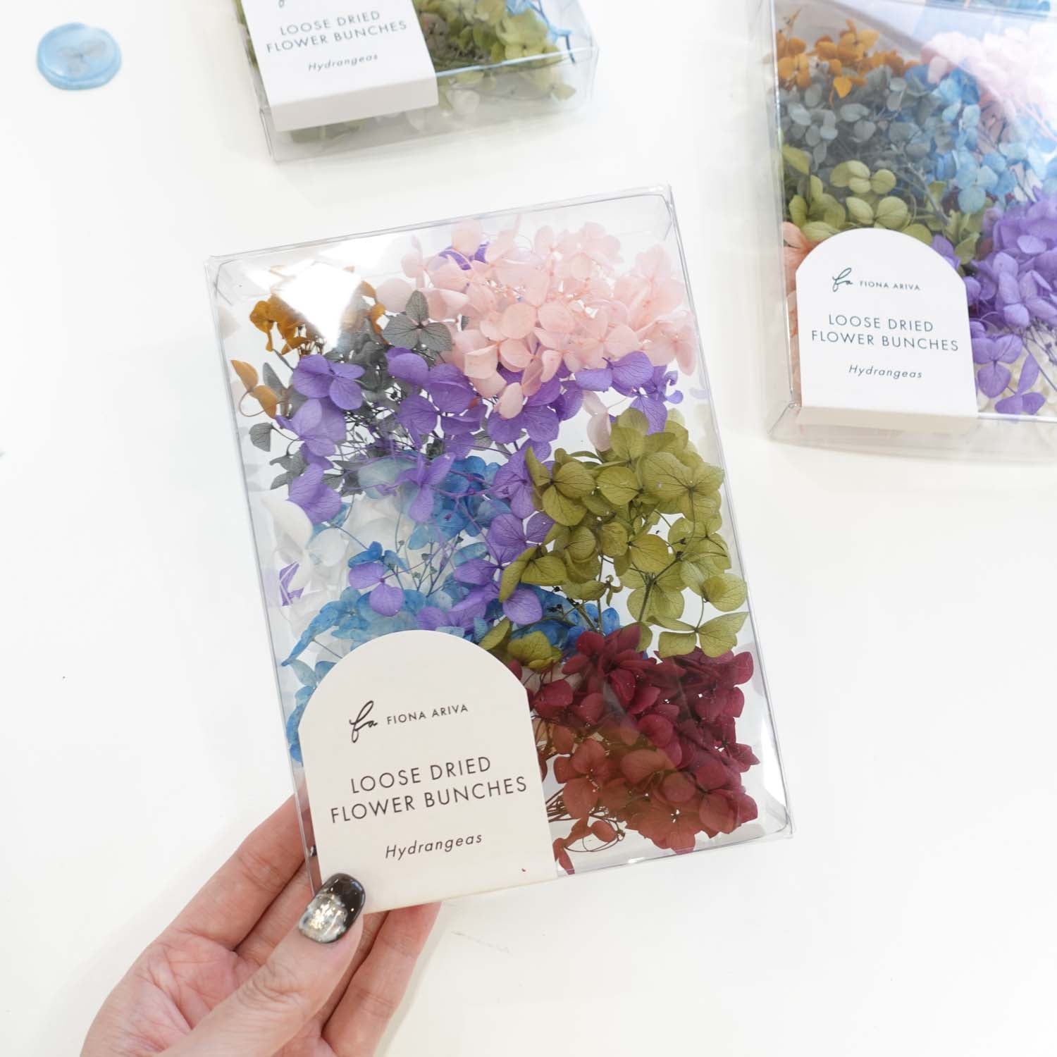 Loose Dried Hydrangea Flower Bunches - Assorted Rainbow Colour Mix Australia fiona ariva