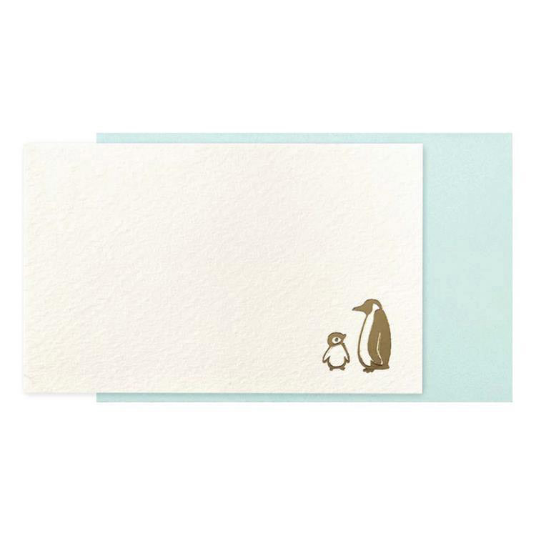 baby penguin mint mini thank you cards set message with envelopes