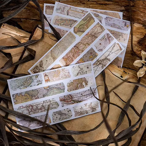 Map Fragments 'Old Letters' Washi Paper Sticker Pad