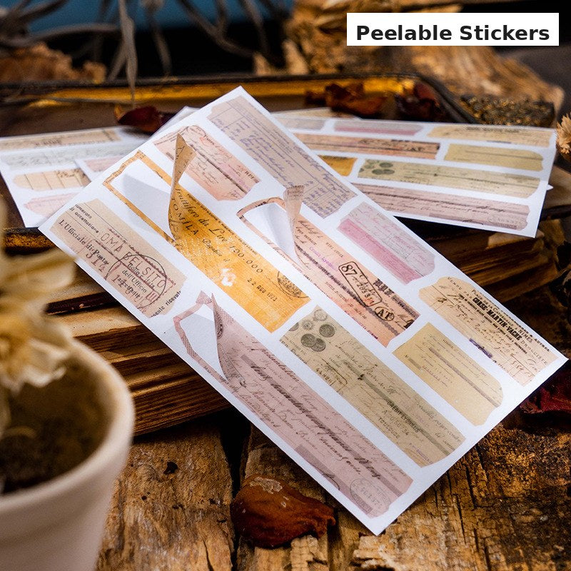 Map Fragments 'Old Letters' Washi Paper Sticker Pad