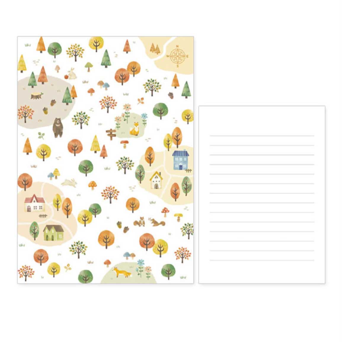 woodland bear forest letter writing set mori australia