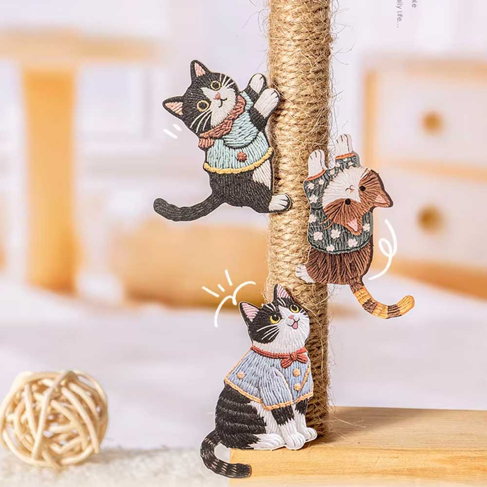 Observing Cats In Secret 'Felt Embroidery Pet' Paper Flake Stickers