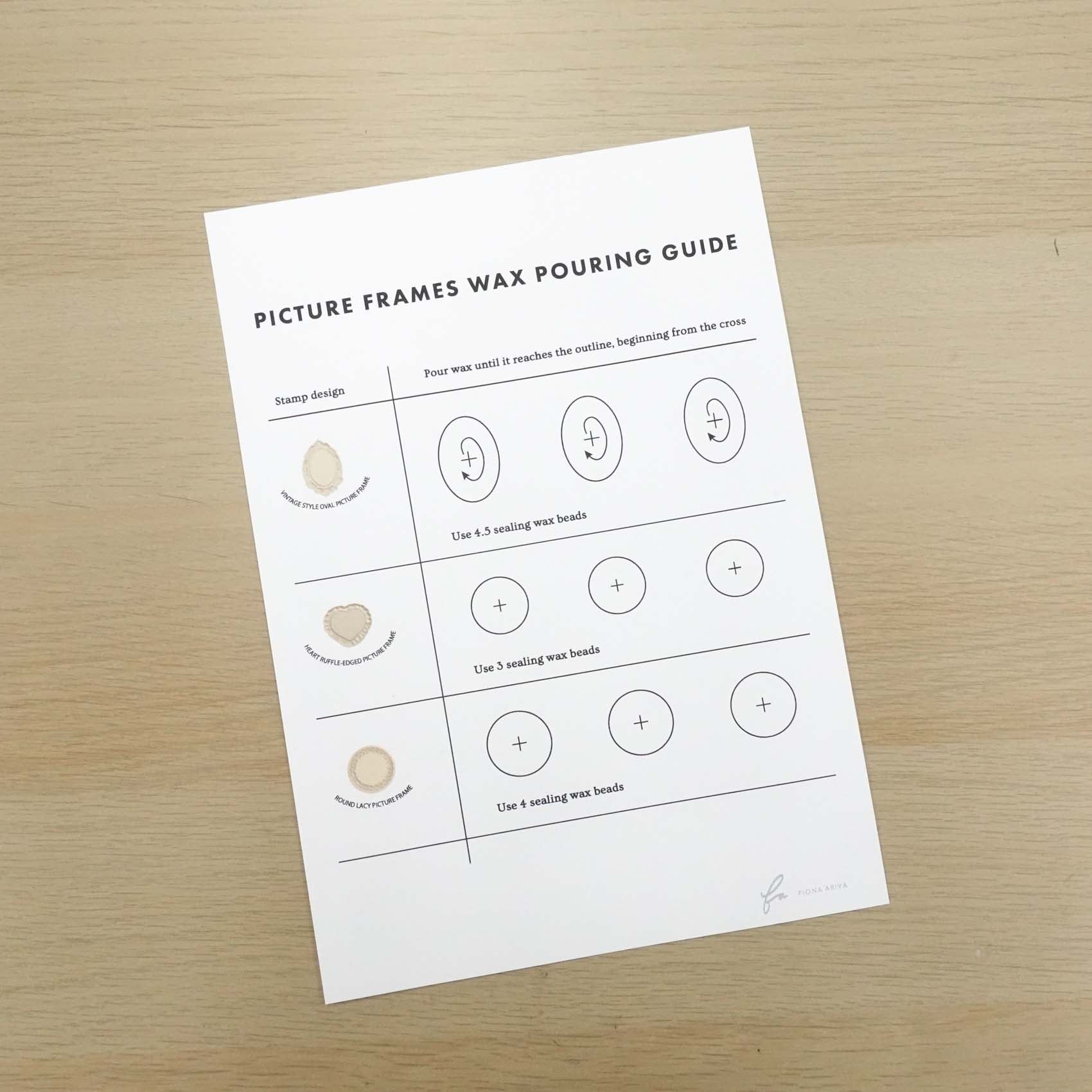 Wax Pouring Guide for Picture Frame Wax Seal Stamps (Free Download)