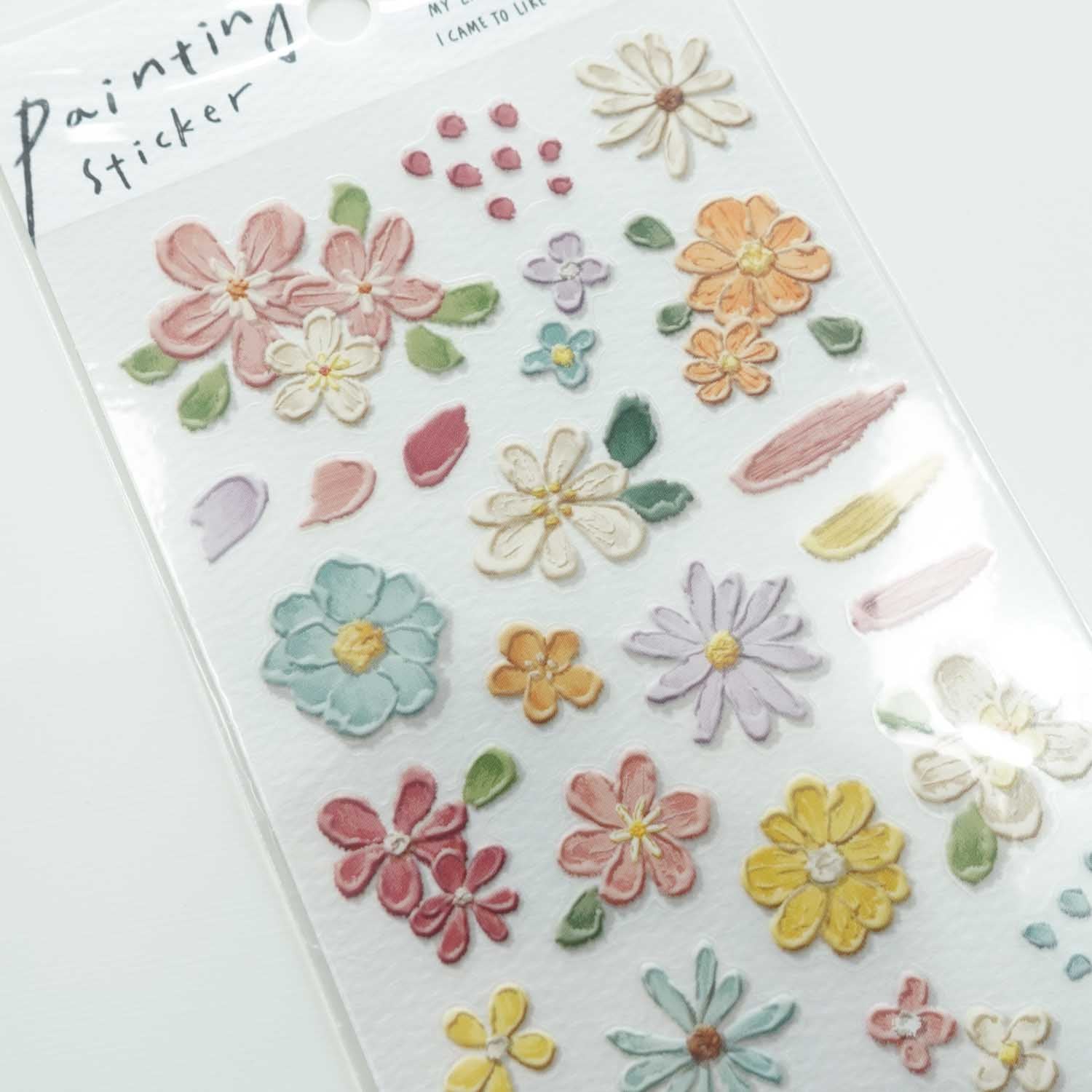 Pink Flowers | 'Oil Painting' Style Stickers