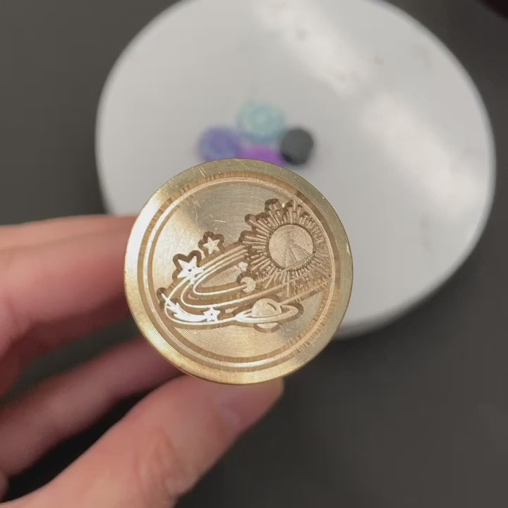 galaxy wax seal stamp with holographic wax fiona ariva australia