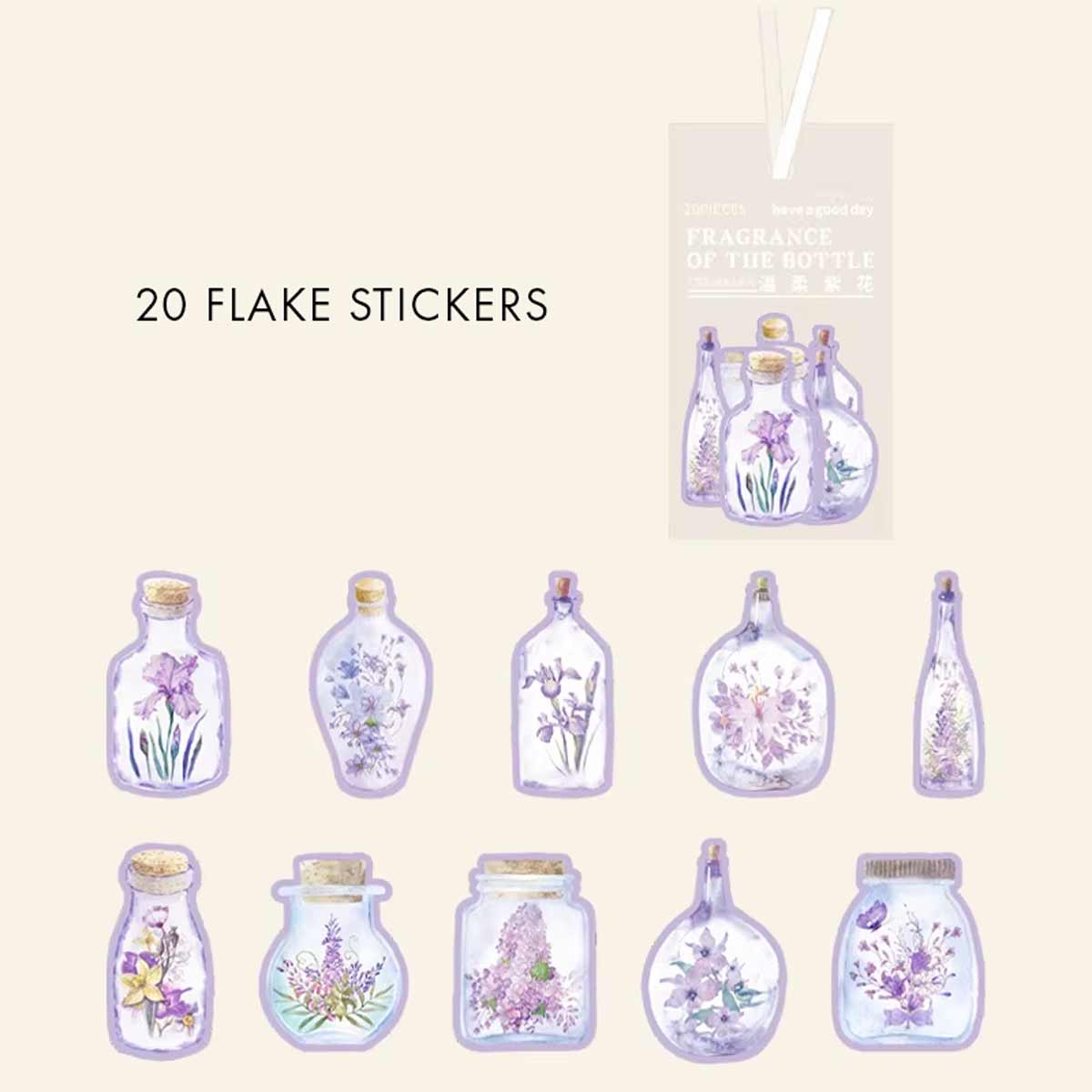 Purple Flowers 'Fragrance of the Bottle' Flake Stickers