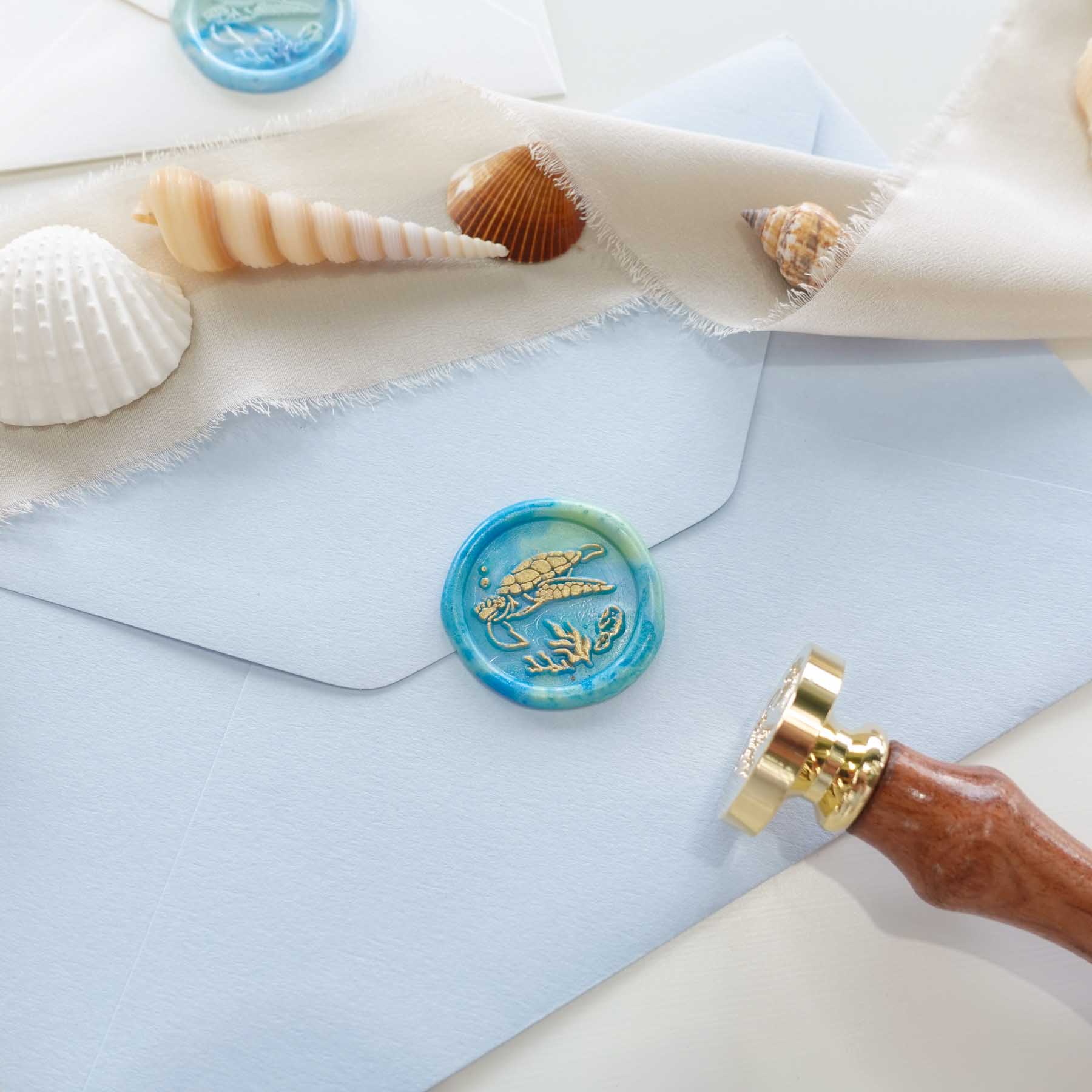 Sea Turtle wax seal stamp, wax seal kit or stamp head fiona ariva australia