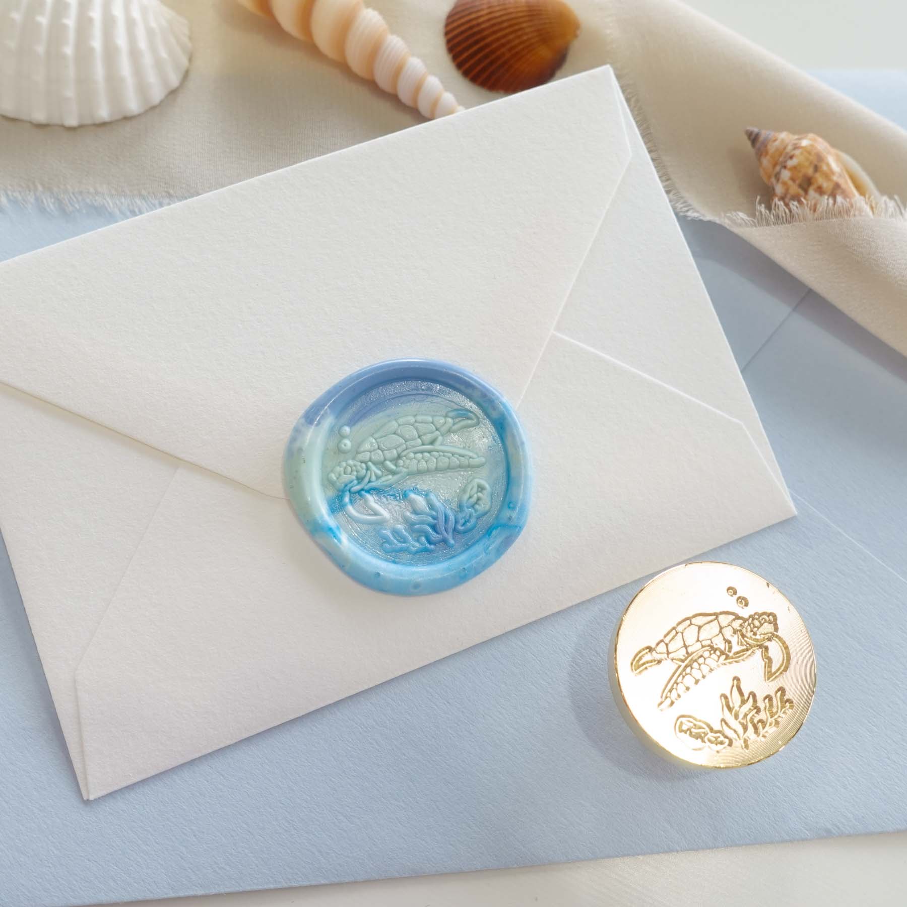 Sea Turtle wax seal stamp, wax seal kit or stamp head fiona ariva australia
