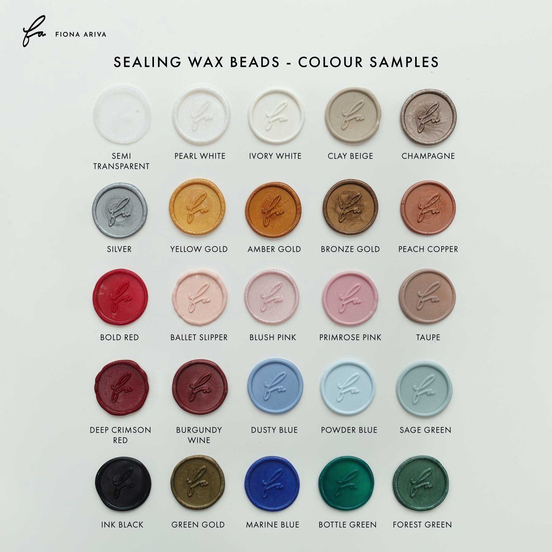 Sealing Wax Beads - Colour Sample Pack