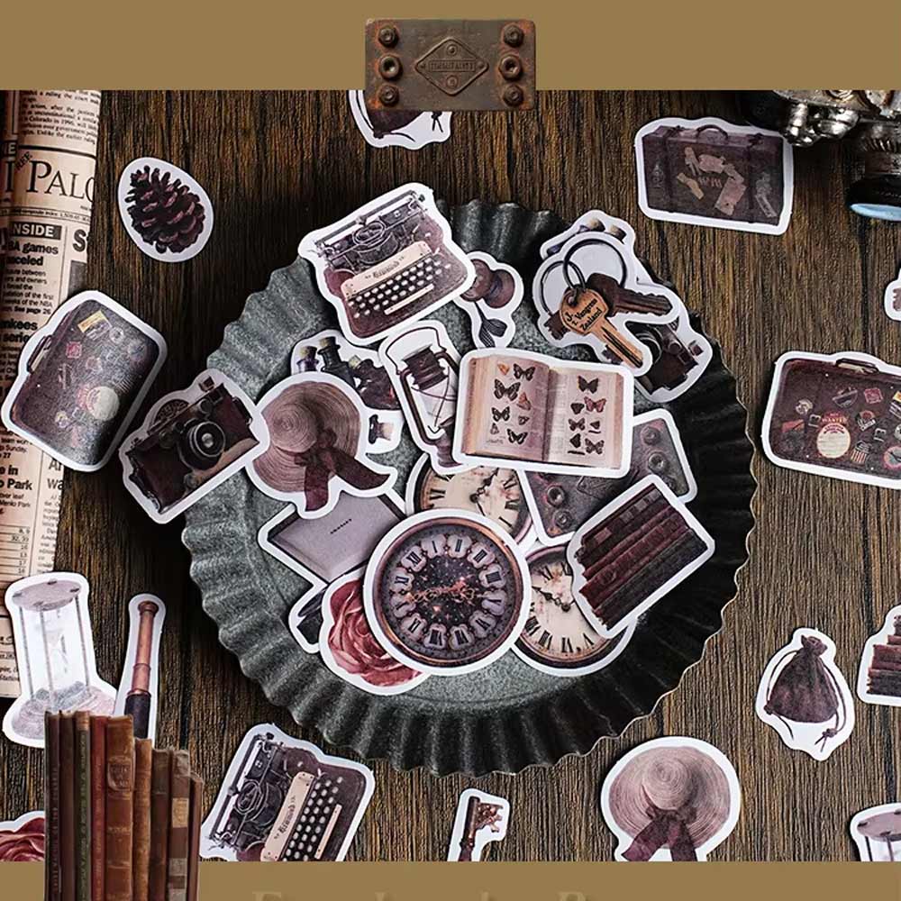Antique Typewriter Vintage Watch Camera Objects 'The Secret Of Alchemy' Flake Stickers