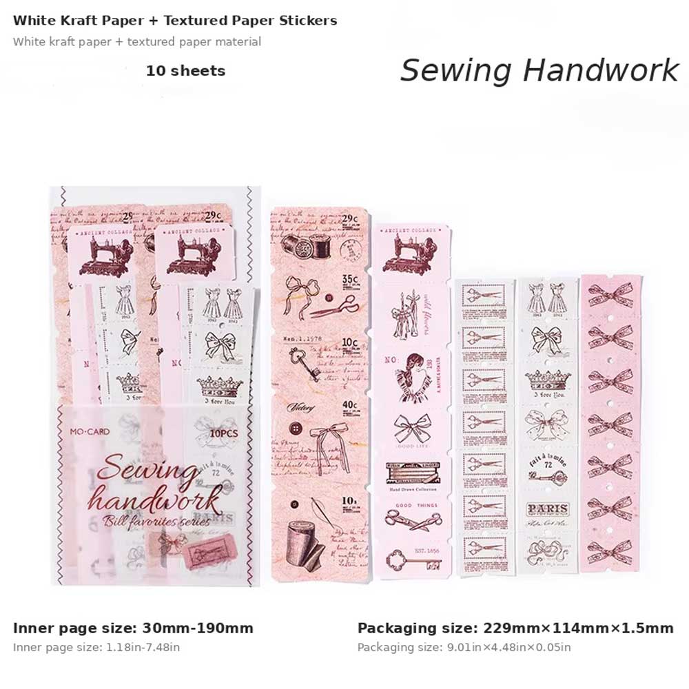 Sewing Handwork Perforated Ticket 'Bill Favourites' Flake Stickers