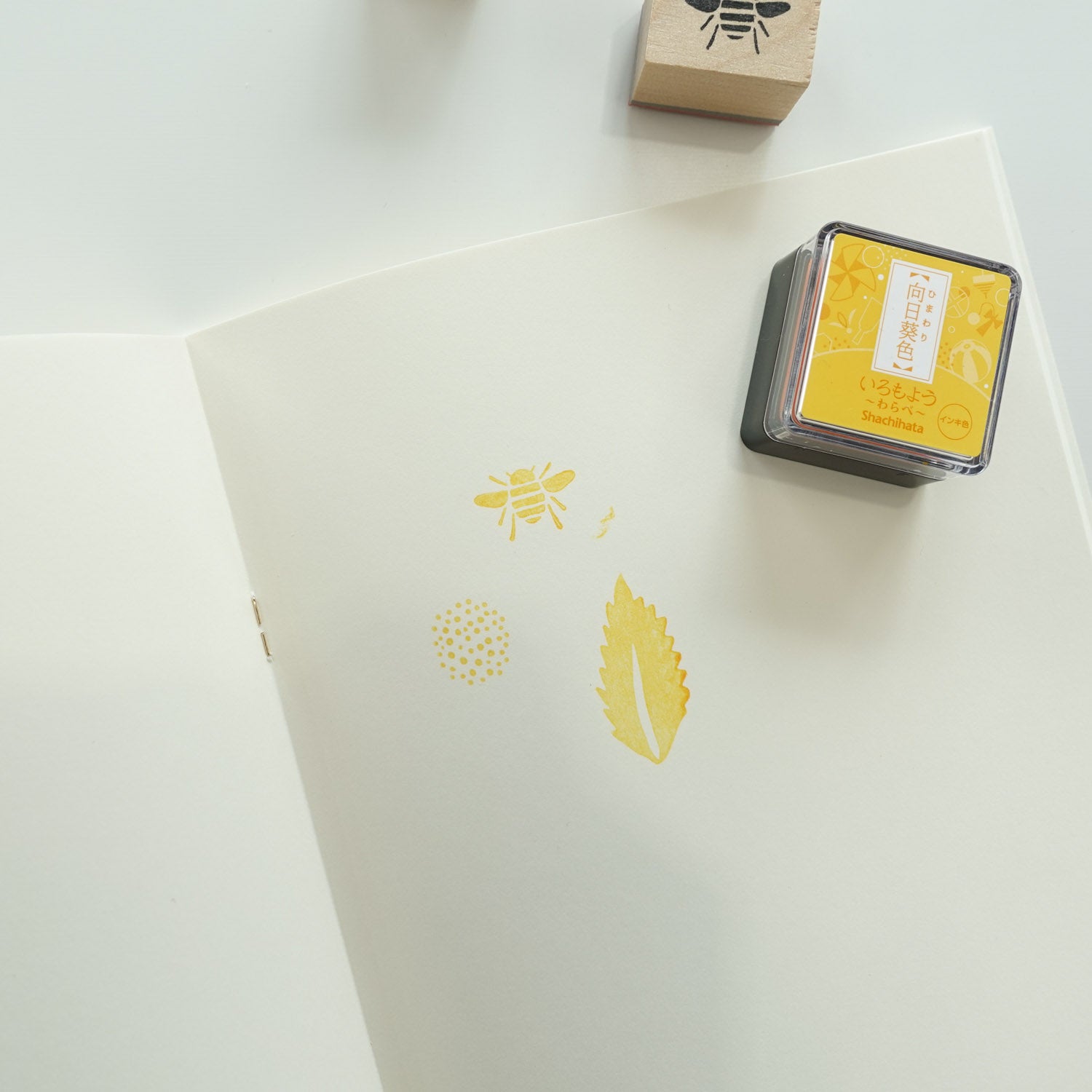 Shachihata 'Iromoyo Warabe' Series Mini Stamp Ink Pad - Sunflower Yellow