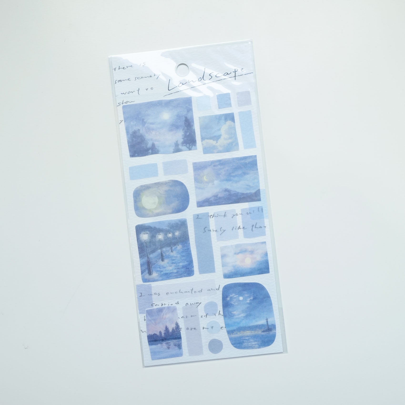 Moonlight 'Landscape' Translucent Paper Sticker Sheet