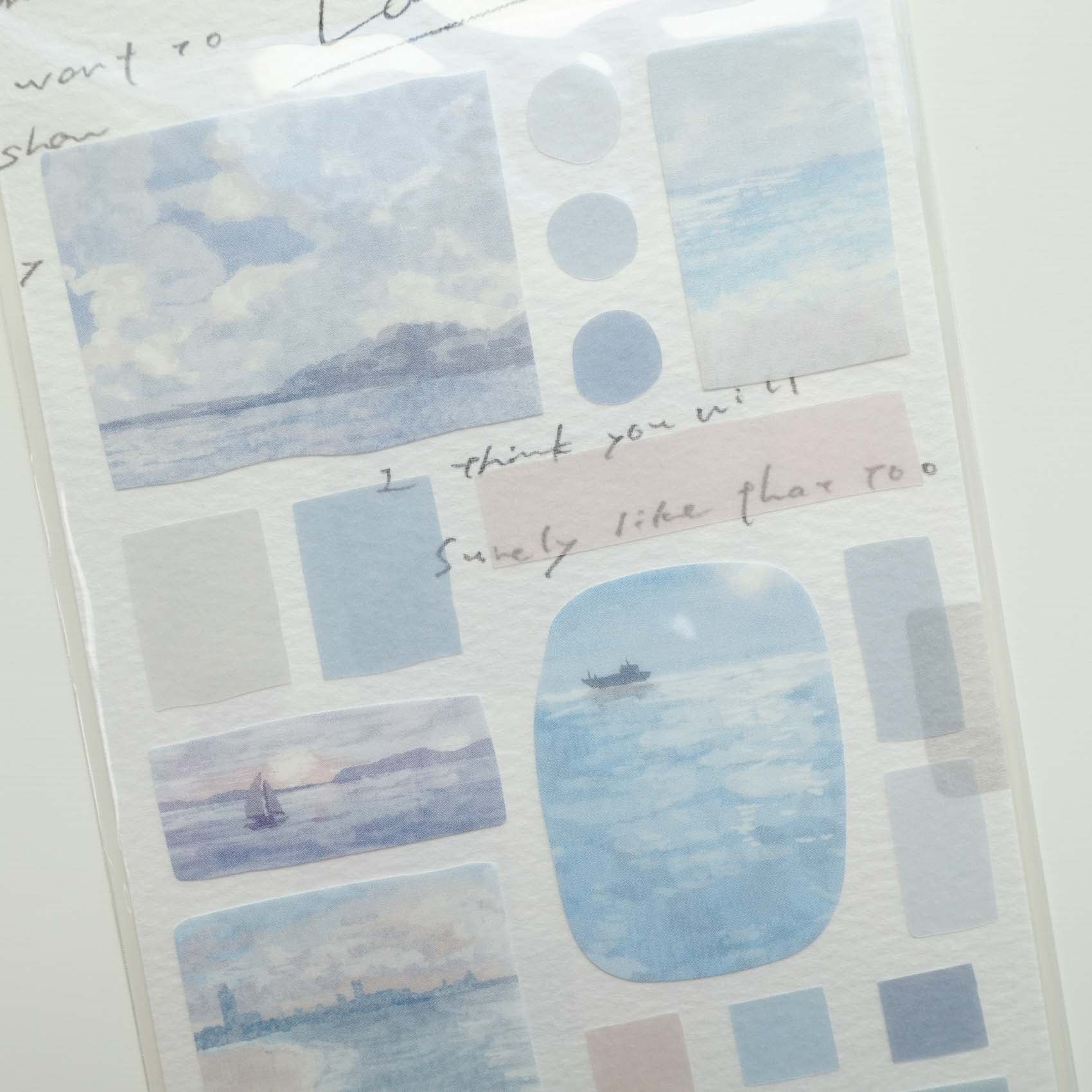 Morning Calm 'Landscape' Translucent Paper Sticker Sheet