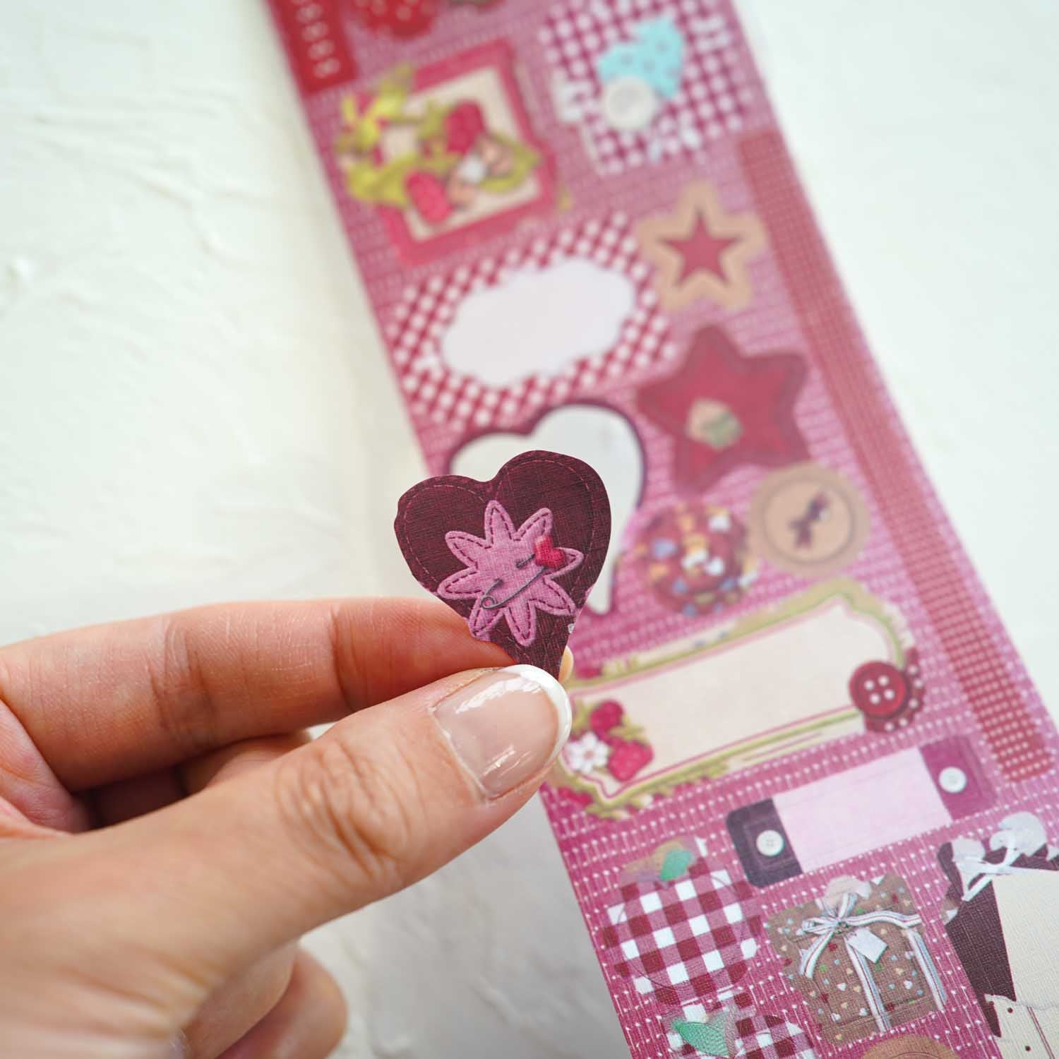 'Berry Little Tune' Pink Scrapbook Diecut Sticker Tape