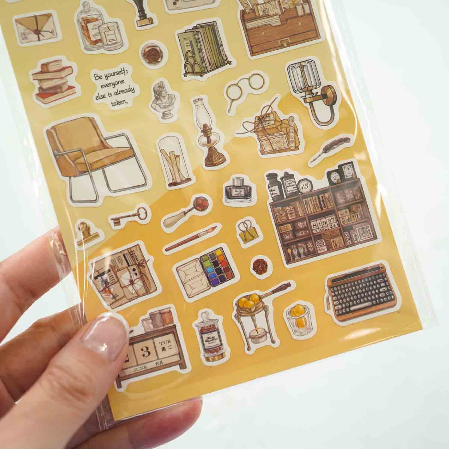 Stamp Books Wax Seal Vintage Stationery 'Deco Sticker Time Collection' Stickers Sheet