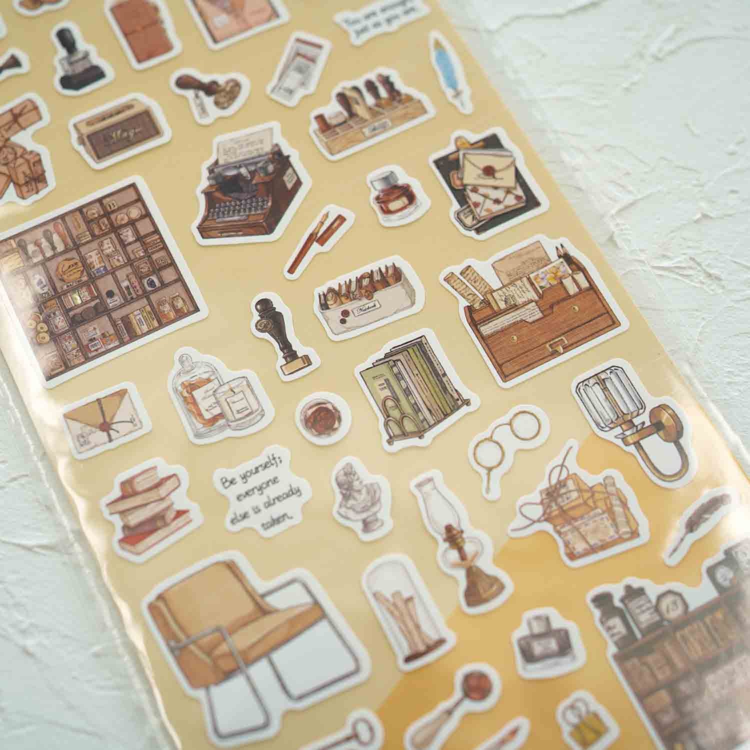 Stamp Books Wax Seal Vintage Stationery 'Deco Sticker Time Collection' Stickers Sheet