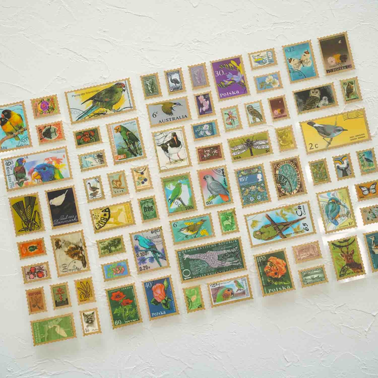 Nature Themed Birds 5-Sheet Faux Postage Stamp Stickers
