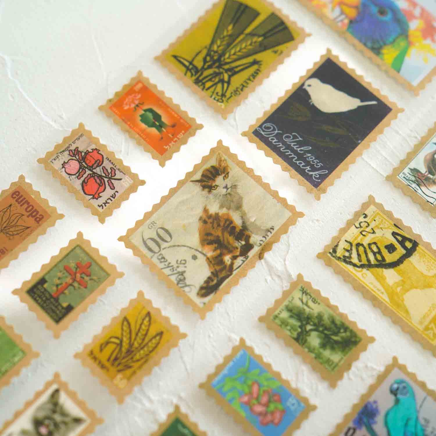 Nature Themed Birds 5-Sheet Faux Postage Stamp Stickers