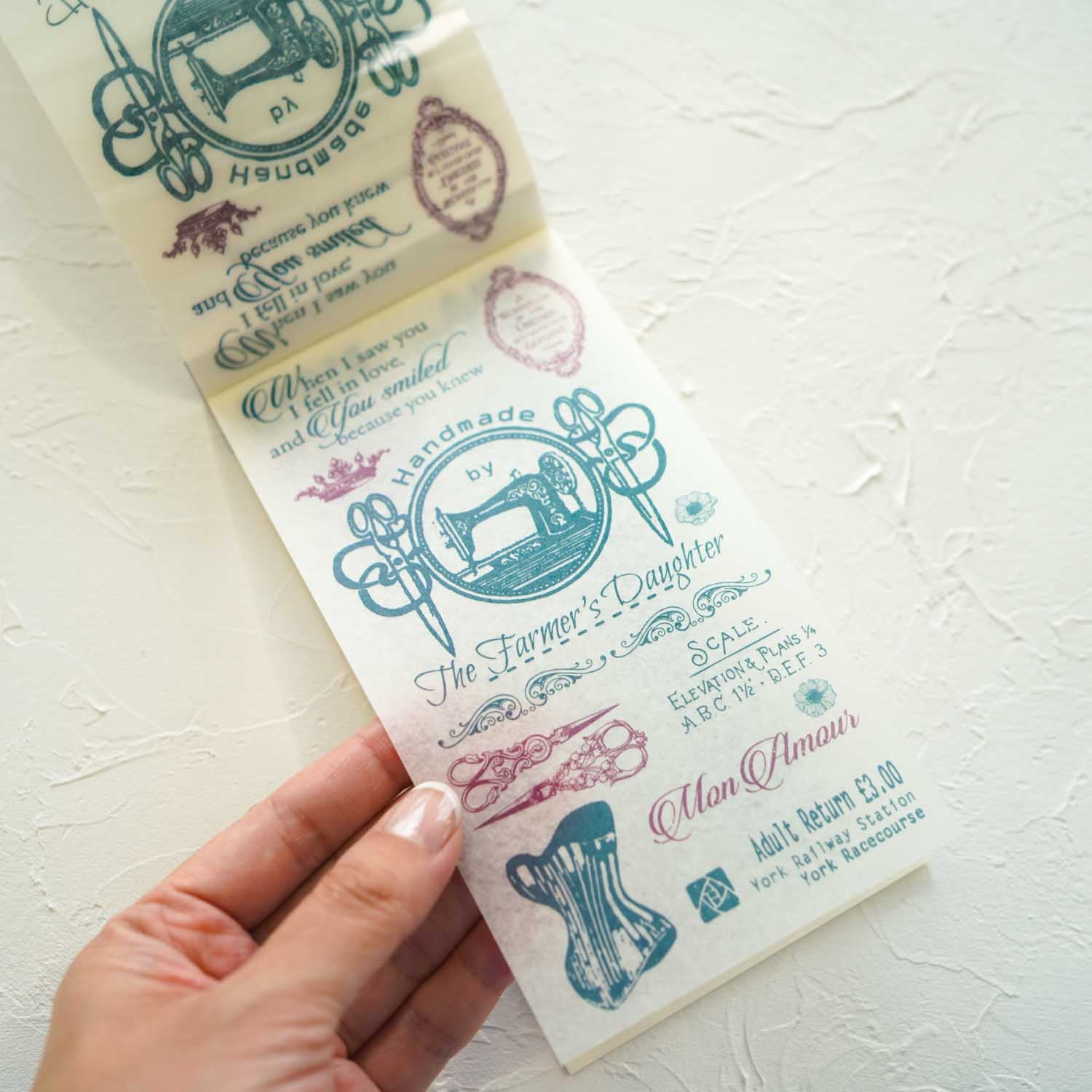 Sewing Institute 'Art Poster' Vintage Retro Antique Style Illustrated Washi Sticker Pad