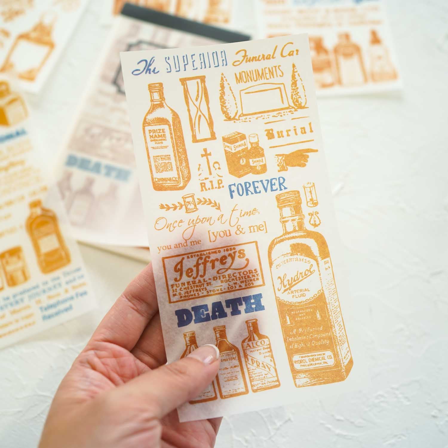 Bottles 'Art Poster' Vintage Retro Antique Style Illustrated Washi Sticker Pad