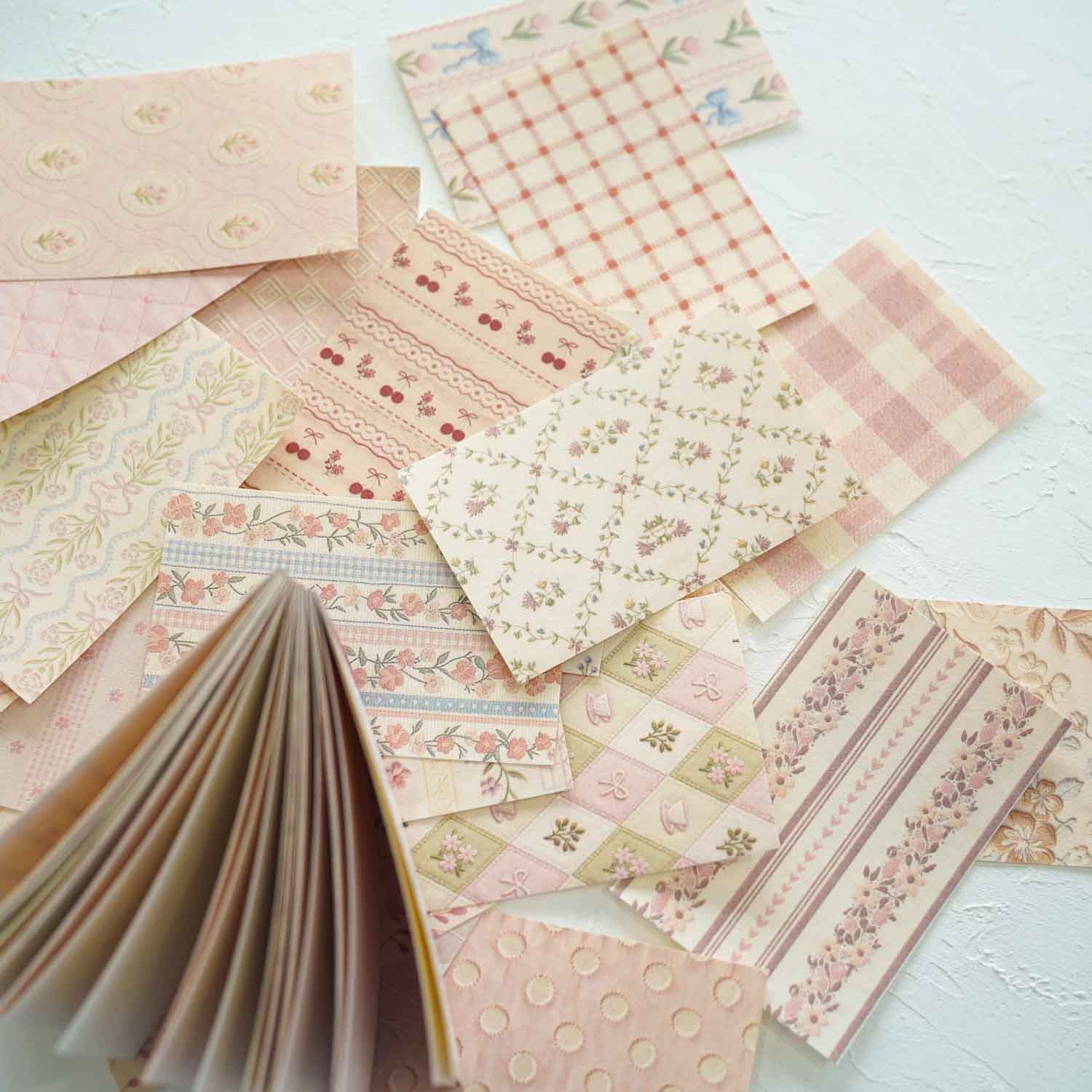 Blush Cottage Fabric Wallpaper Print Style 'Shadow on Paper Mill' Craft Paper Pad