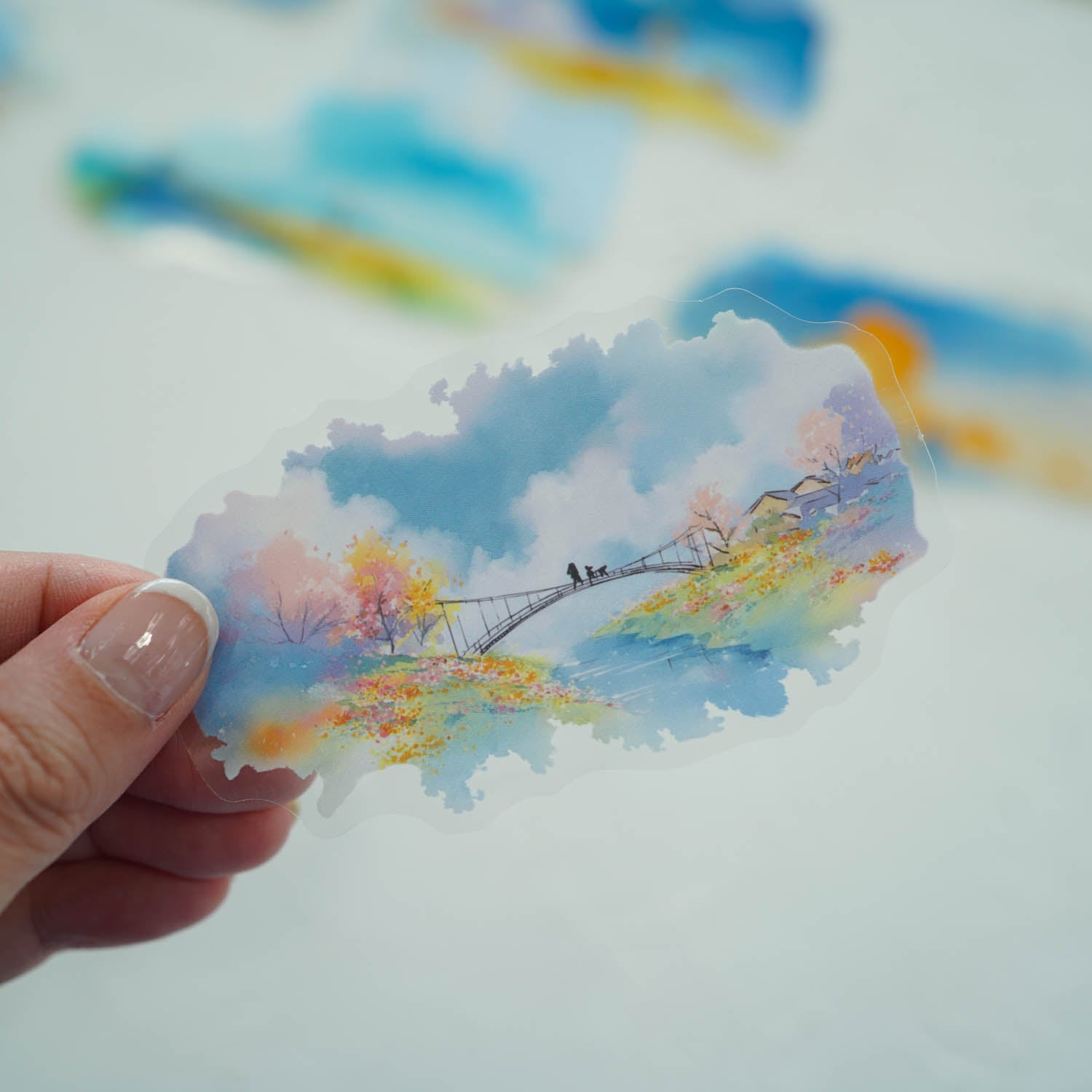Azure Cloud Harbour 'Under The Clouds Scenery' Flake Stickers