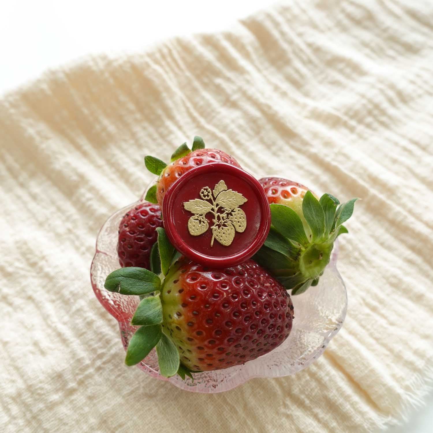 Strawberry wax seal stamp fiona ariva australia