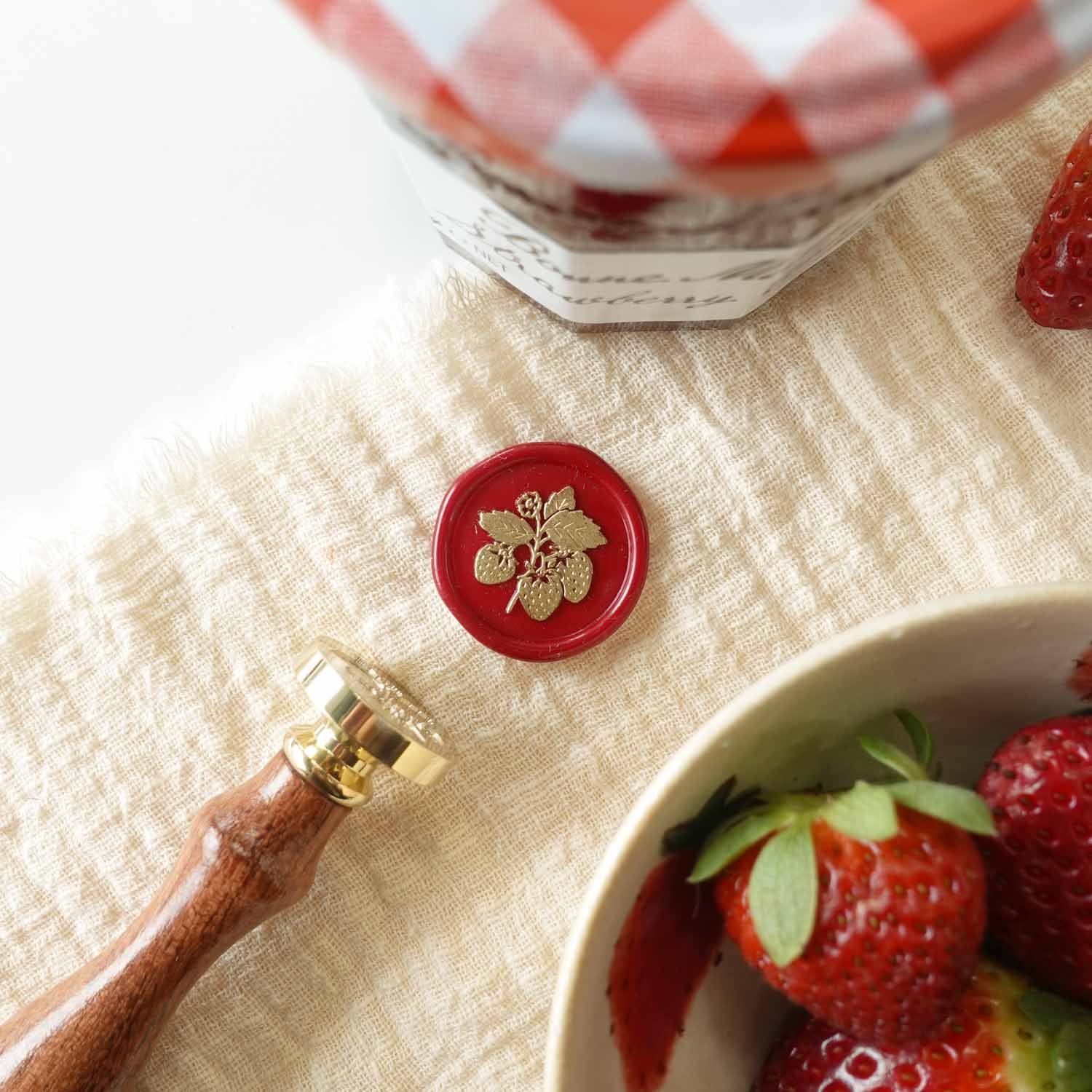 Strawberry wax seal stamp fiona ariva australia